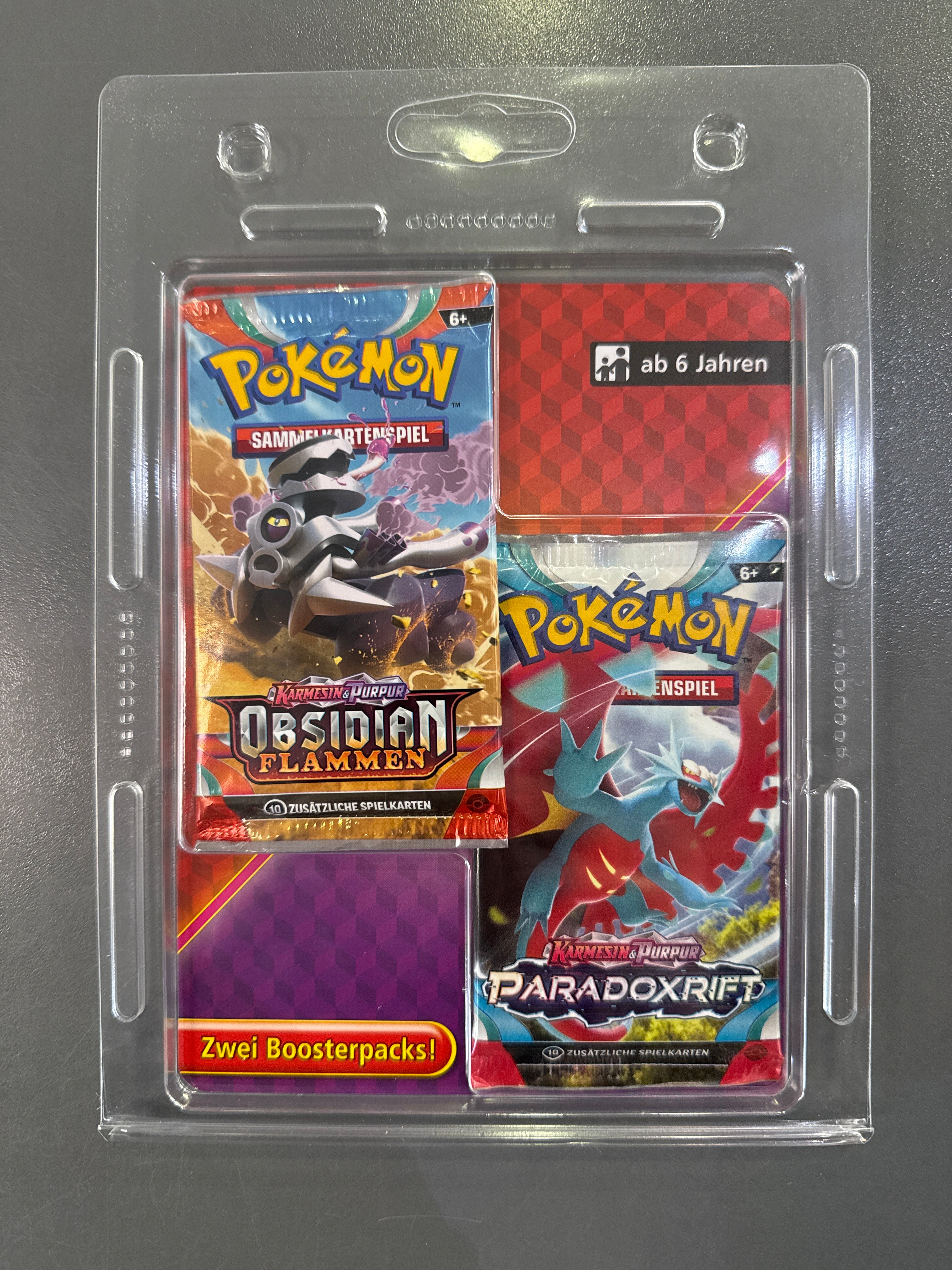 Pokémon 2 Boosterpack`s Obsidion Flammen und Paradoxrift | Deutsch | Original Pokémon TCG Sammelkarten