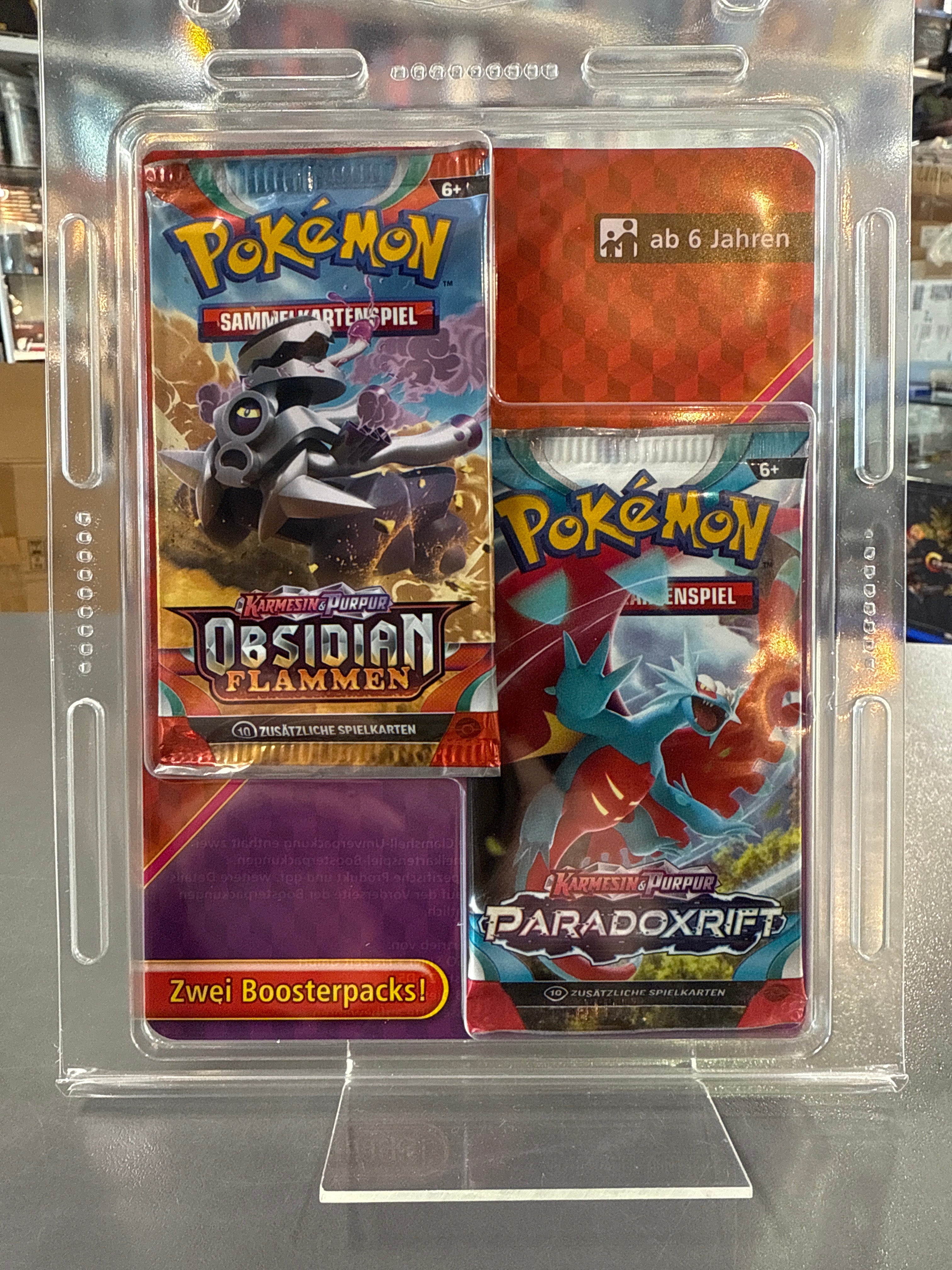 Pokémon 2 Boosterpack`s Obsidion Flammen und Paradoxrift | Deutsch | Original Pokémon TCG Sammelkarten