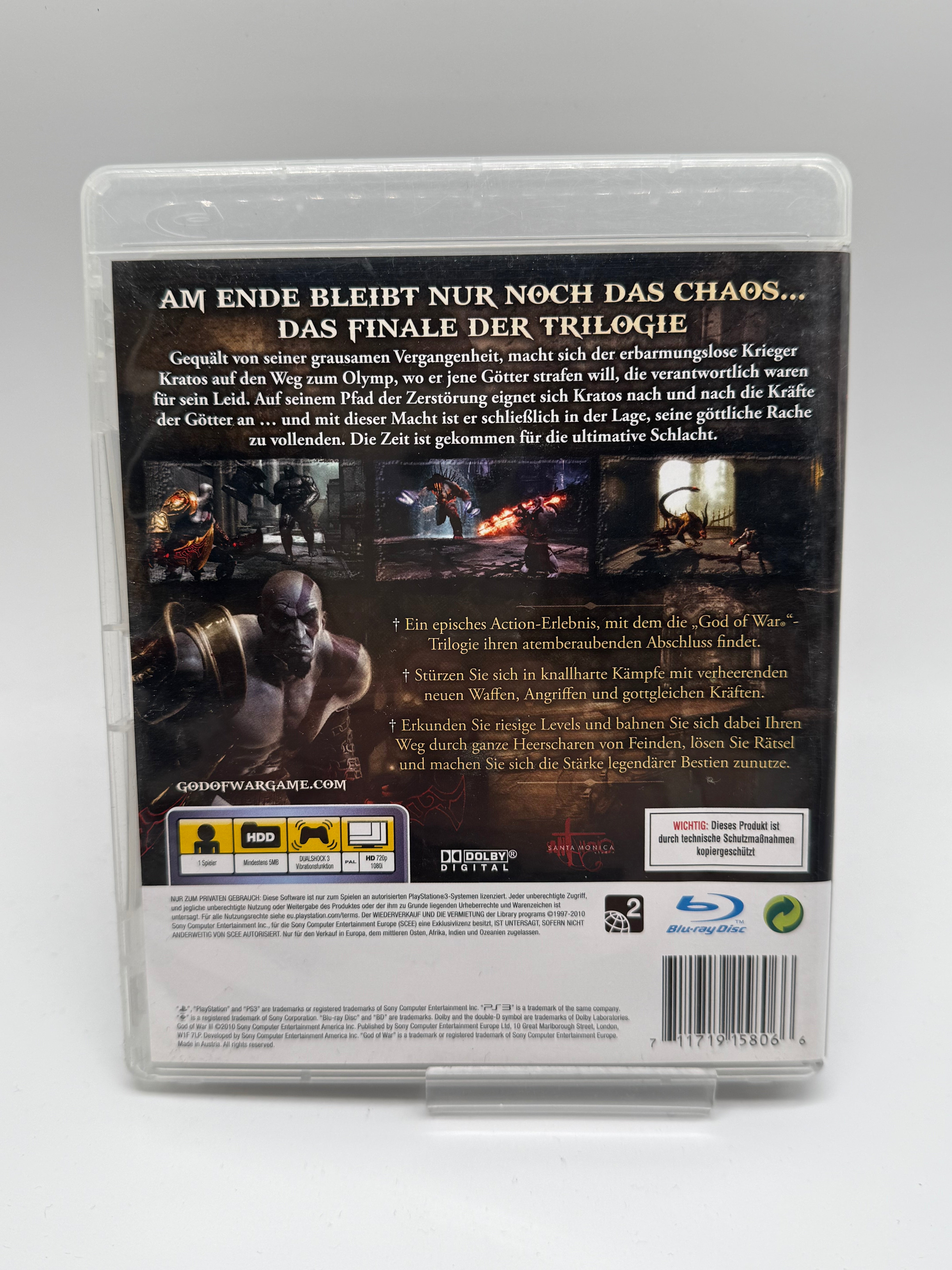 God of War 3 für Playstation 3 / PS3 *gebraucht