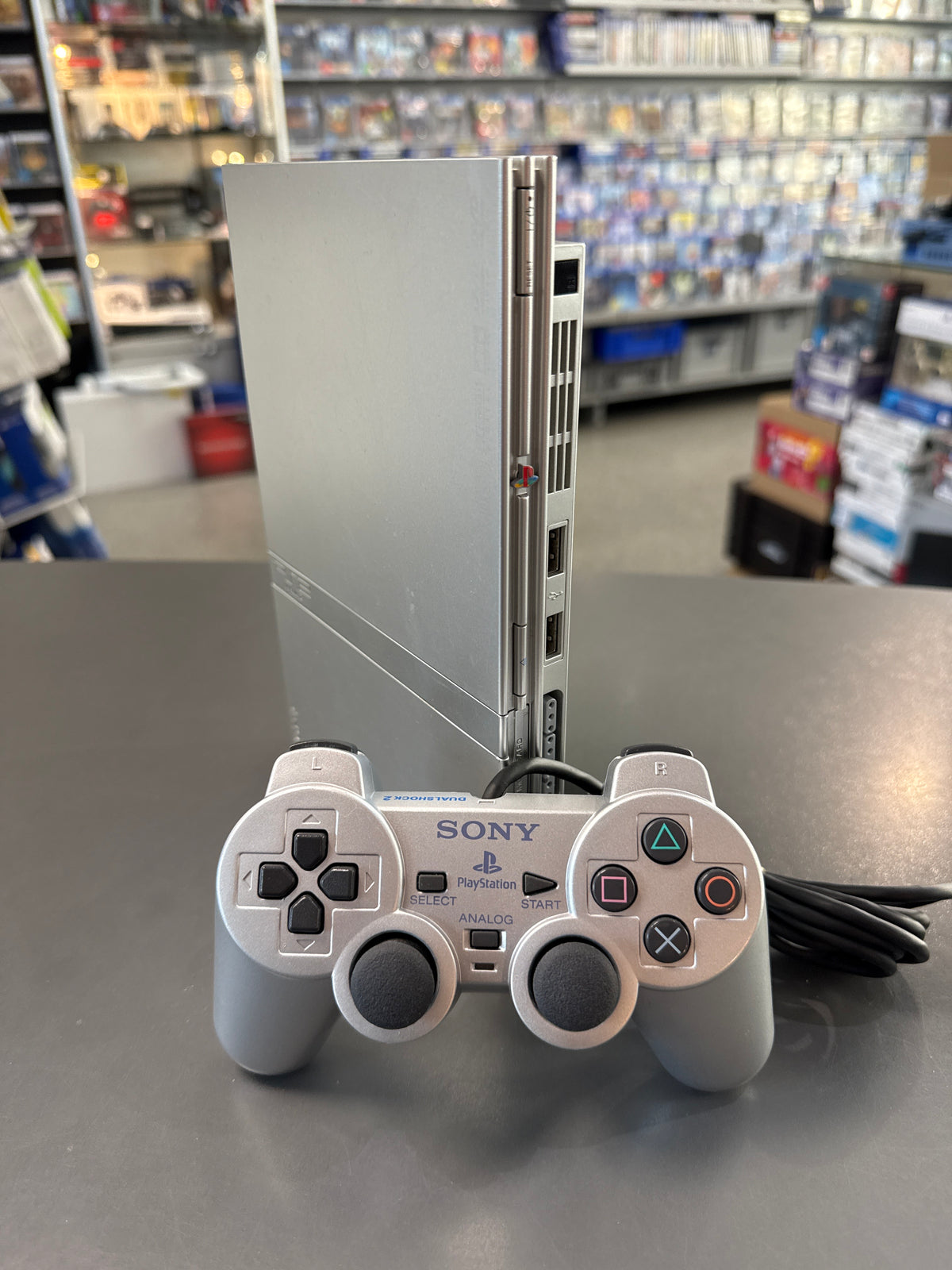 Playstation 2 Konsole Slim Silber mit Controller und Kabel *gebraucht
