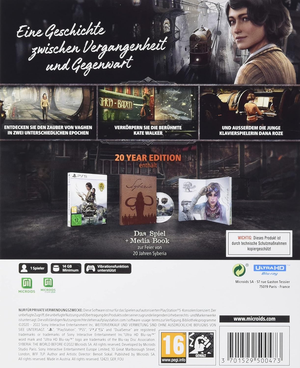 Syberia: The World Before - 20 Years Edition PS5 *Neu