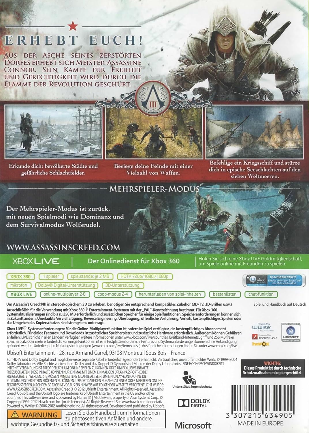 Assassin's Creed 3 (100% uncut) - [Xbox 360]