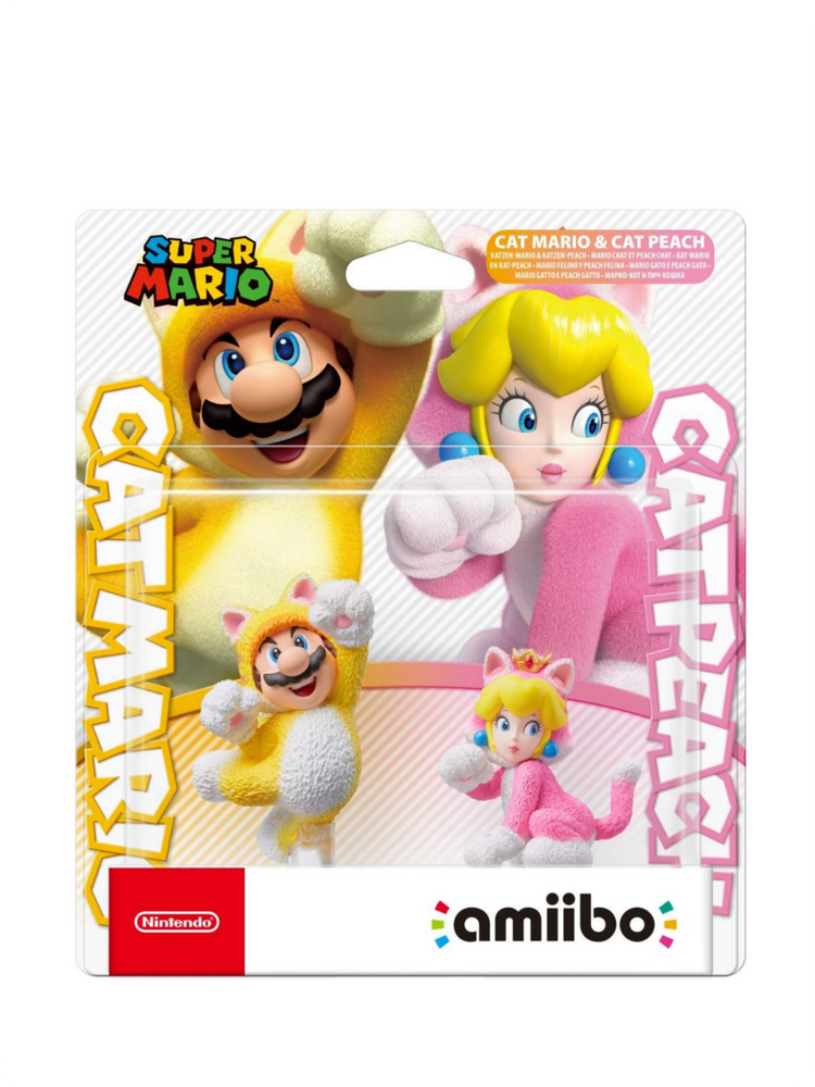 Amiibo Doppelpack Katzen-Mario und Katzen-Peach – Nintendo 2er-Sammelfiguren-Set mit amiibo-Funktion, Super-Mario-Katzenanzug-Design und Sammlerwert
