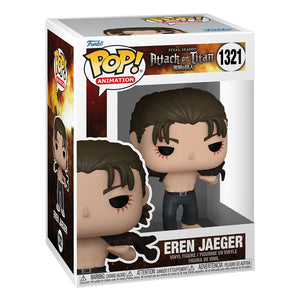 Attack on Titan POP! Animation Vinyl Figur Eren Jeager 9 cm – Anime Sammelfigur mit Eren, POP!-Design, Vinyl-Optik und Sammlerwert für Attack-on-Titan-Fans