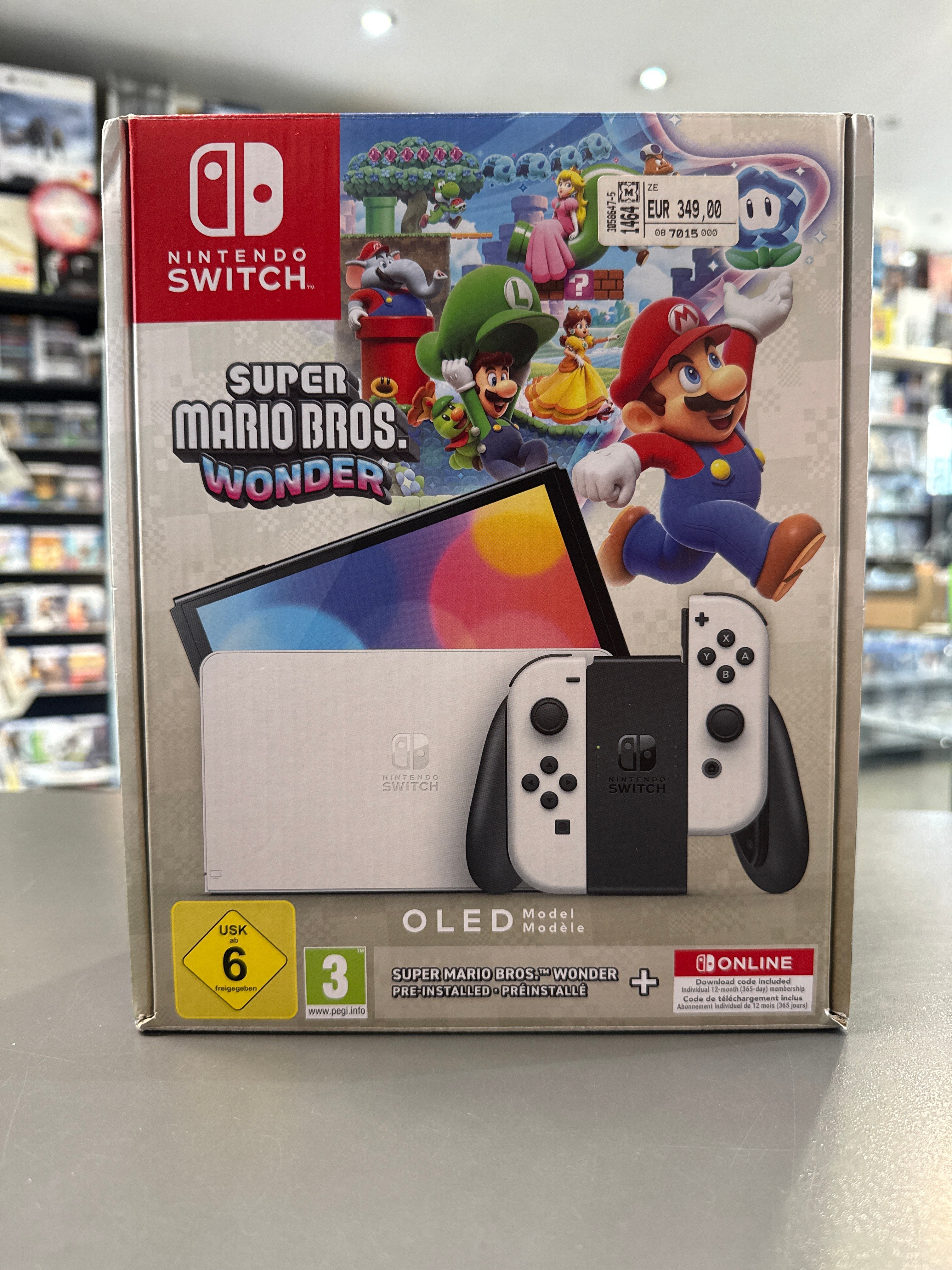 Nintendo Switch Oled + Super Mario Bros.wonder weiss *gebraucht