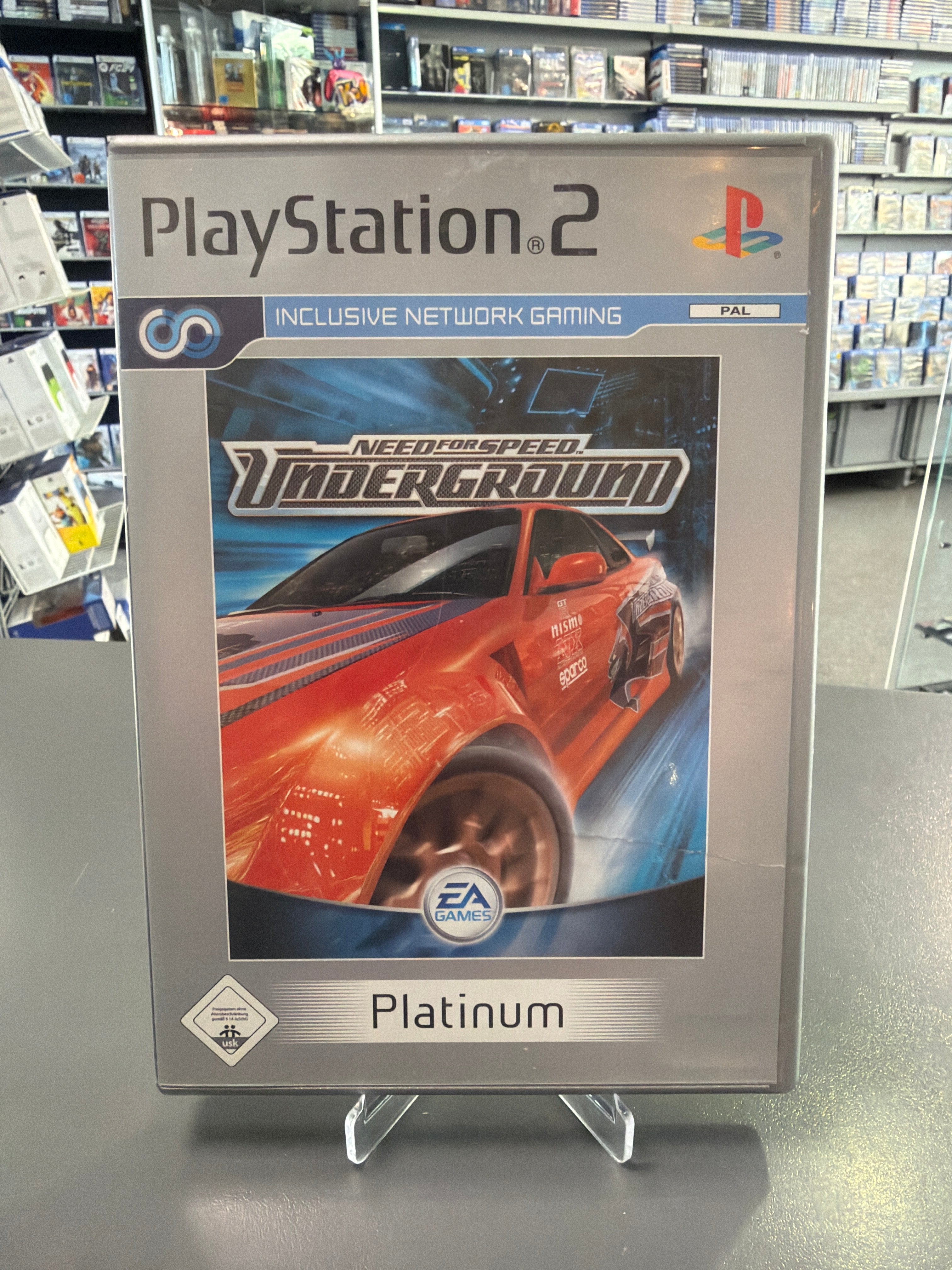 Need for Speed Underground PS2, NFS Underground Platinum, PS2 Rennspiel, Street Racing Game PS2, Need for Speed gebraucht, PS2 Tuning Spiel, Retro Racing Klassiker