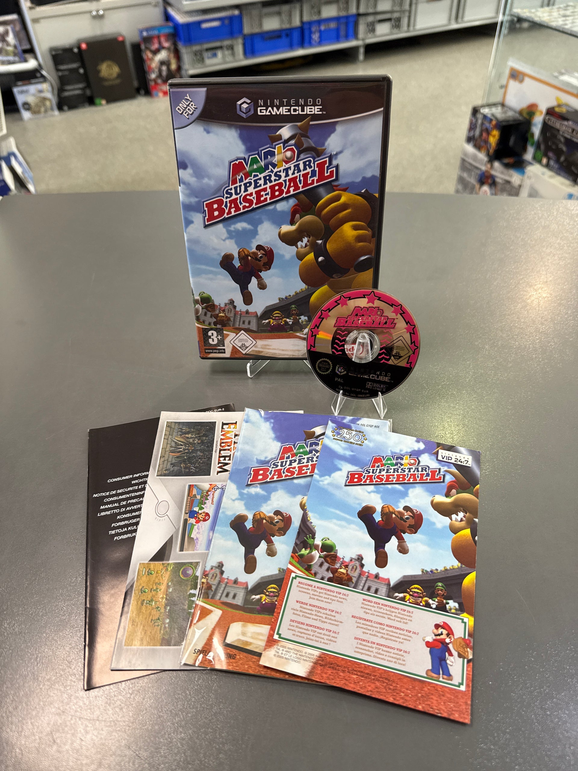 Mario Superstar Baseball für Nintendo Game Cube CIP Komplett mit Anleitung Traum Zustand*gebraucht