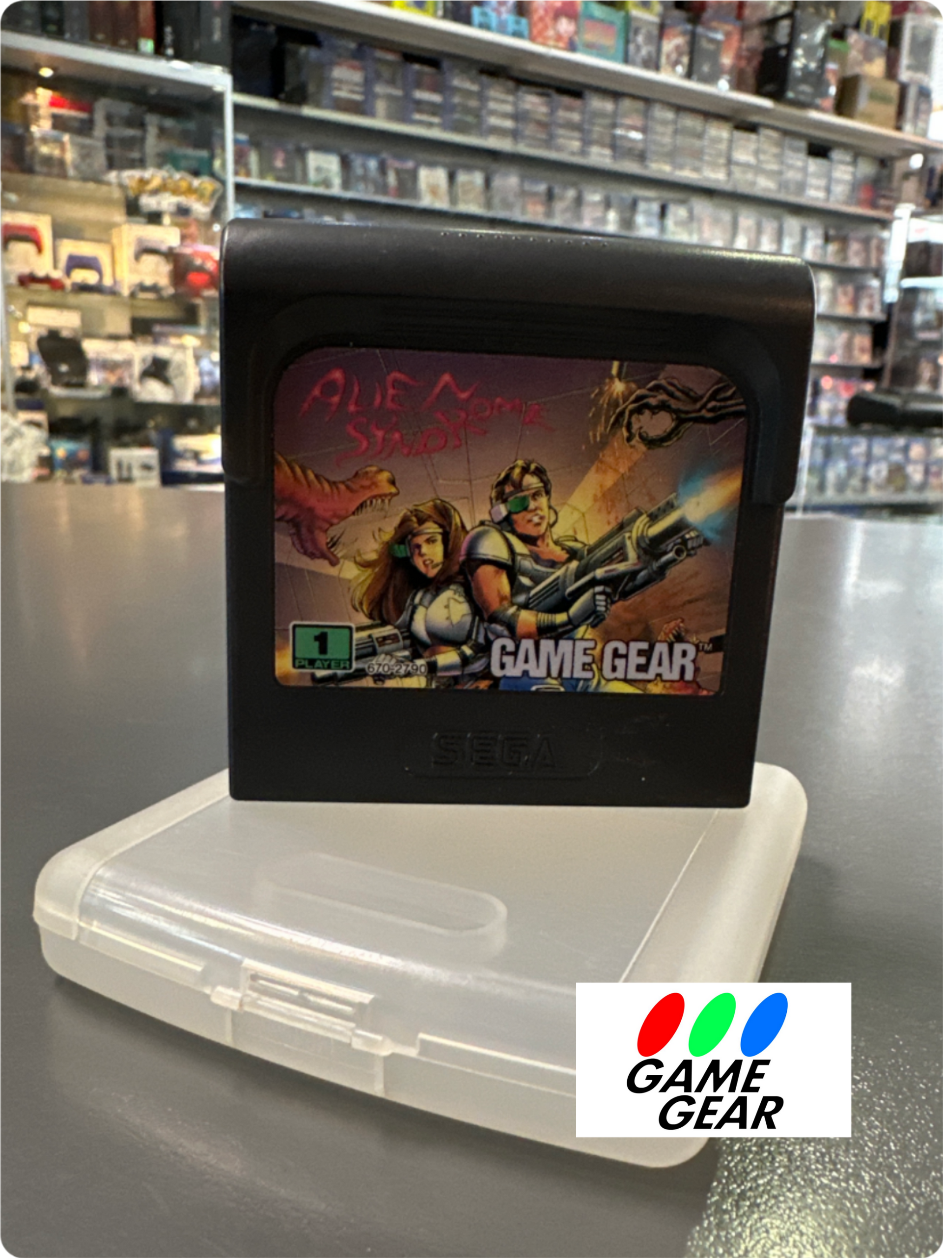 Alien Syndrome Modul für Sega Game Gear – klassisches Sci-Fi-Actionspiel mit Alien-Gegnern, Arcade-Gameplay, Rettungsmissionen, Retro-Handheld-Feeling und Sammlerwert