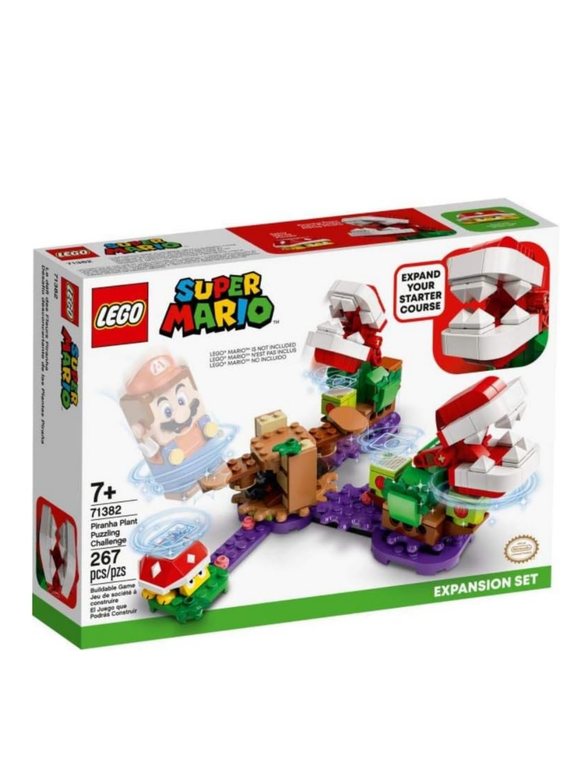 LEGO 71382 Super Mario Piranha-Pflanzen-Herausforderung – Erweiterungsset, Limonadendschungel, sammelbares modulares Spielset mit Stacheliger Figur