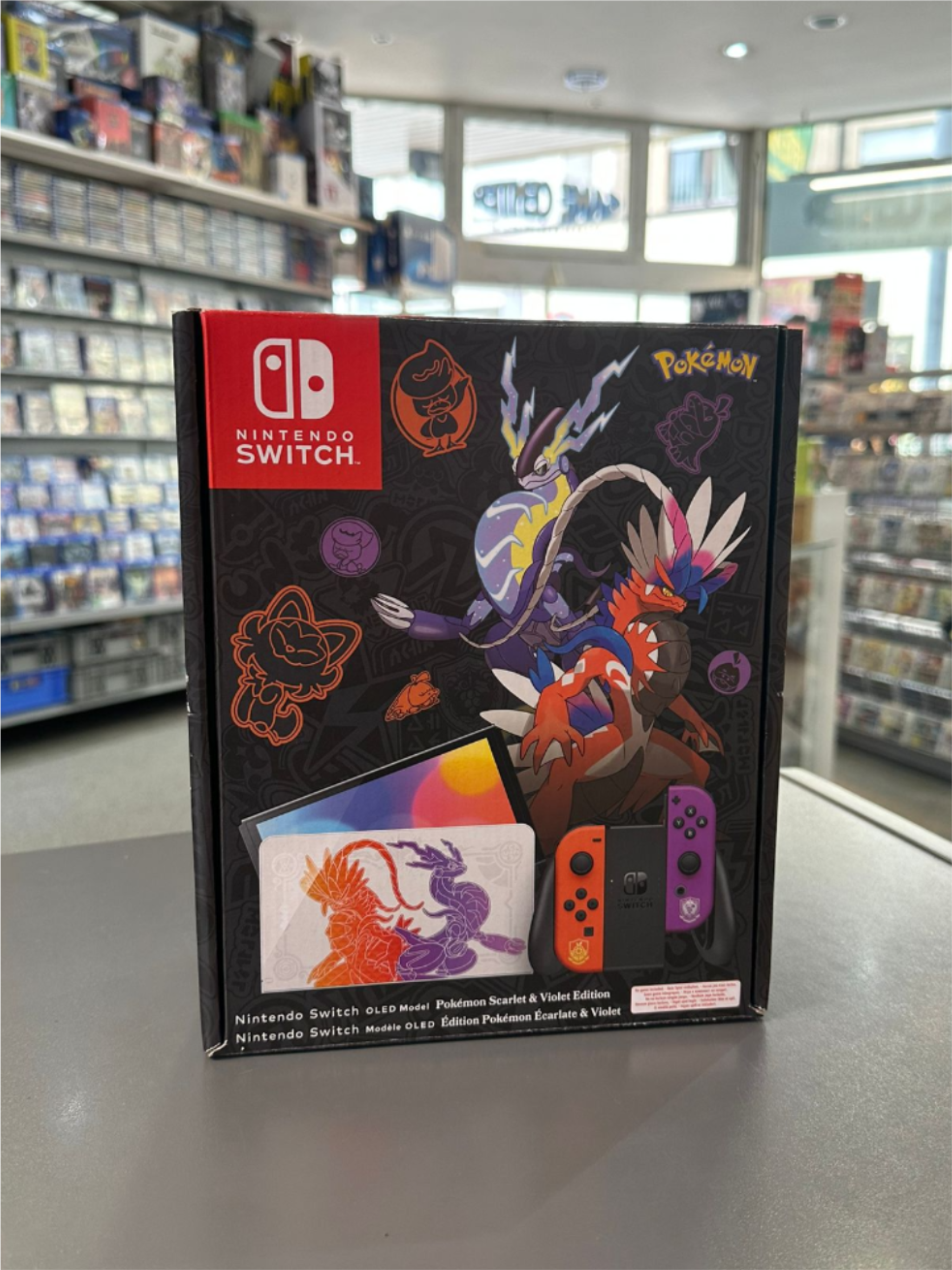 Nintendo Switch-Konsole (OLED-Modell) Pokémon Karmesin & Purpur-Edition KEIN Spiel enthalten