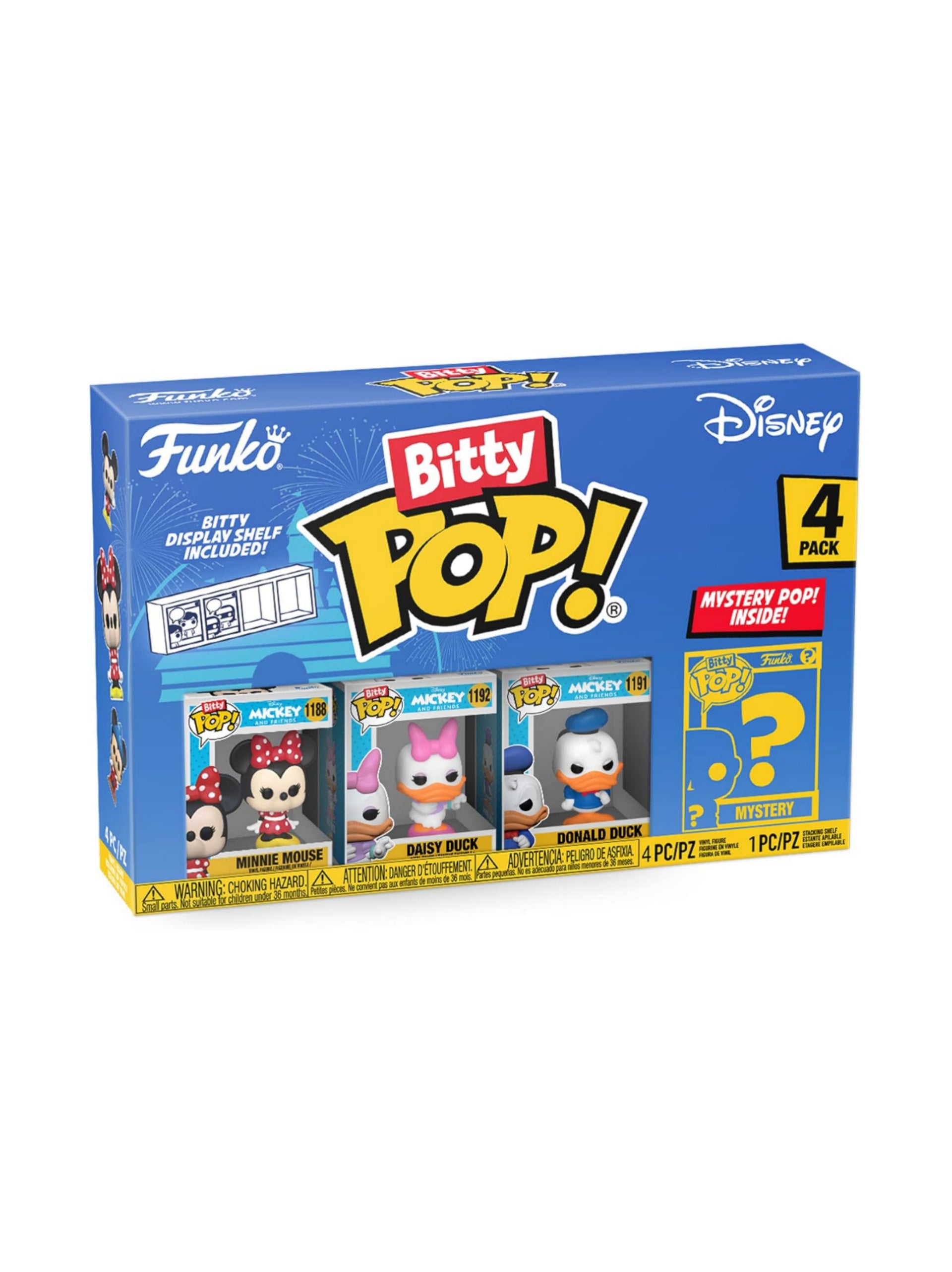 Funko Bitty POP! 4 Pack: Disney - Minnie - Daisy Duck - Donald Duck - Mystery Mini Figure - Styles May Vary Und eine überraschende Mystery-Minifigu