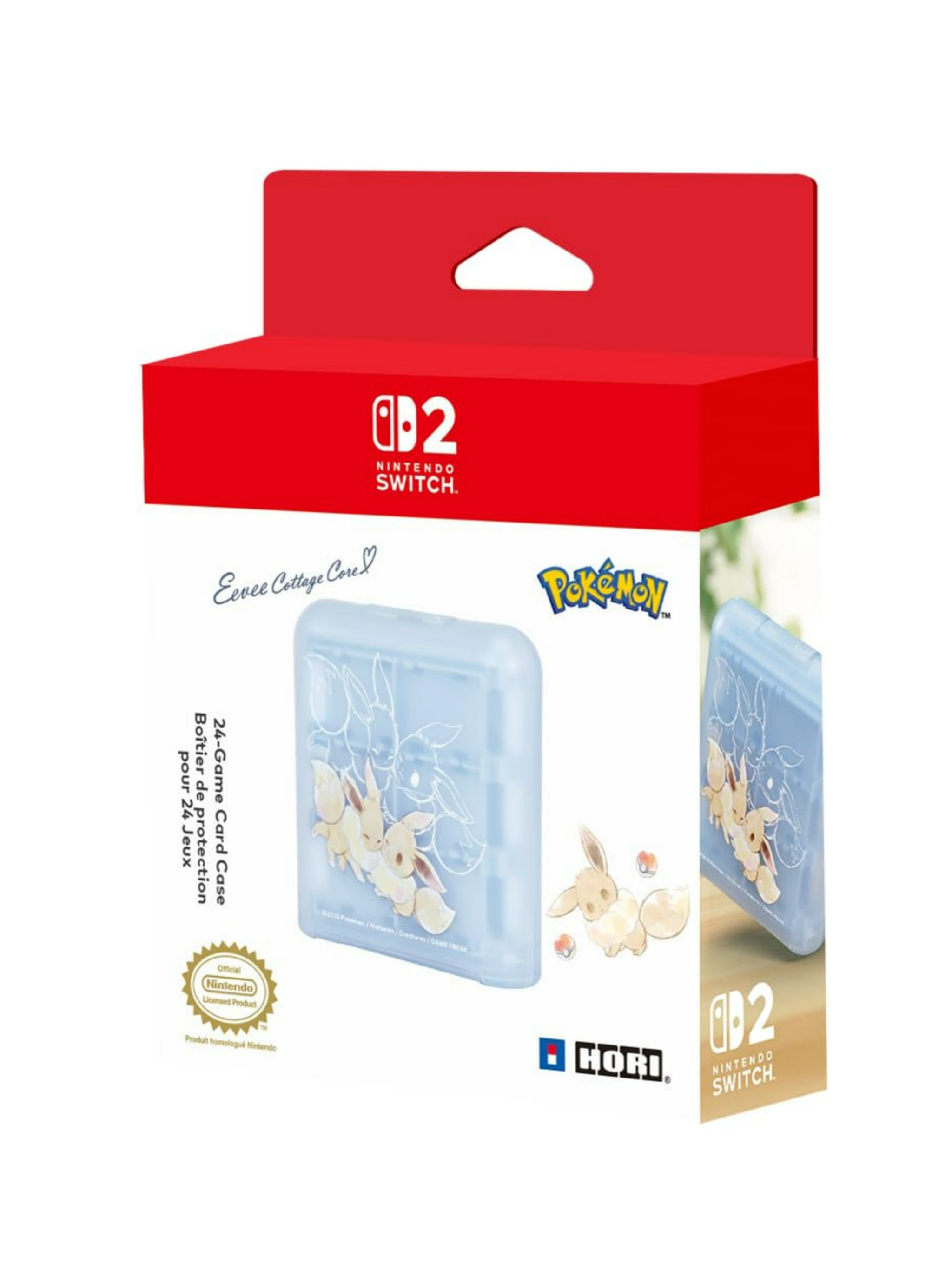 Card Case (24) Evoli Cottage Core HORI Nintendo Switch 2 *Neu