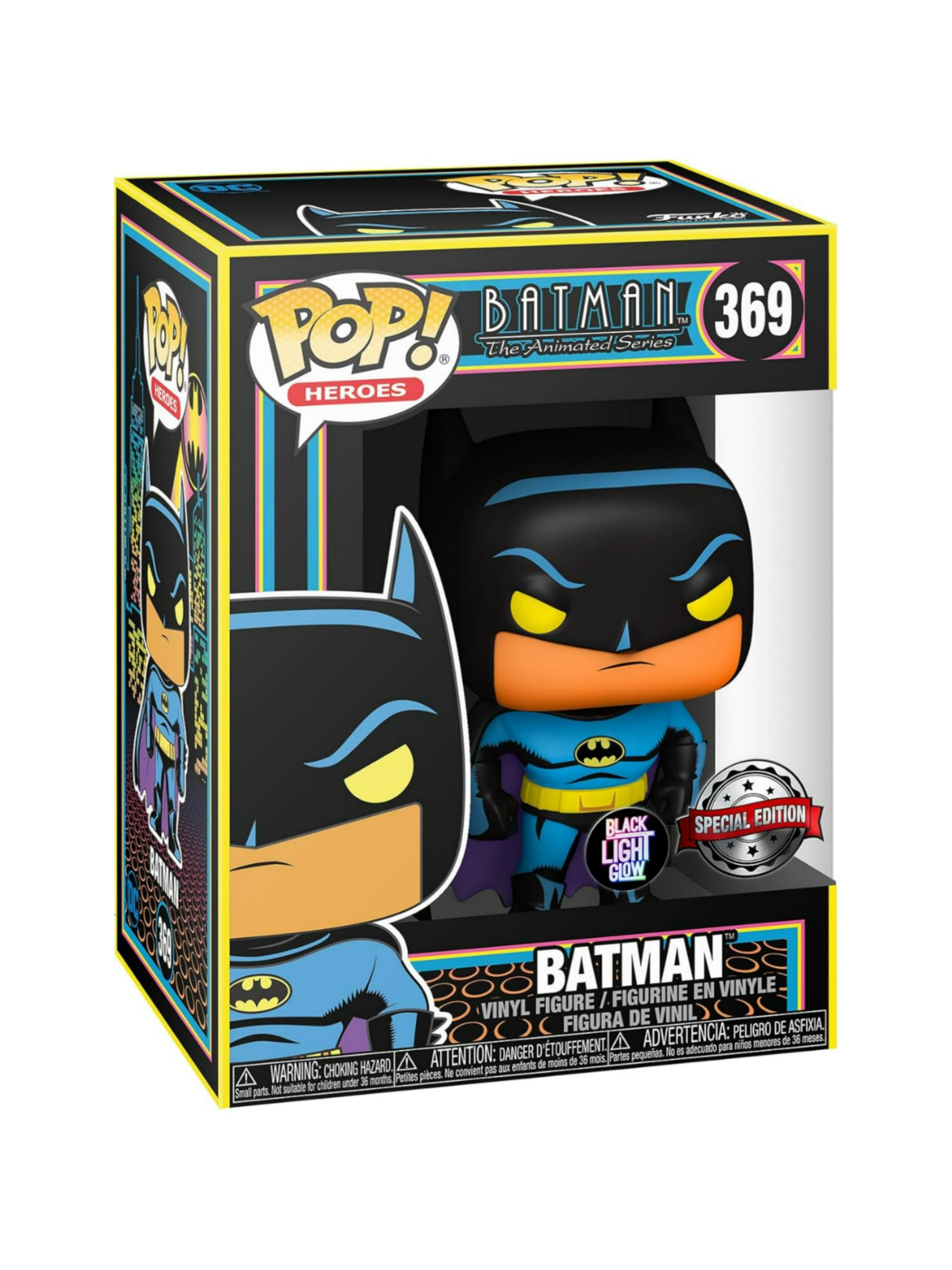 DC Comics POP! Heroes Vinyl Figur Batman(Black Light) 9 cm