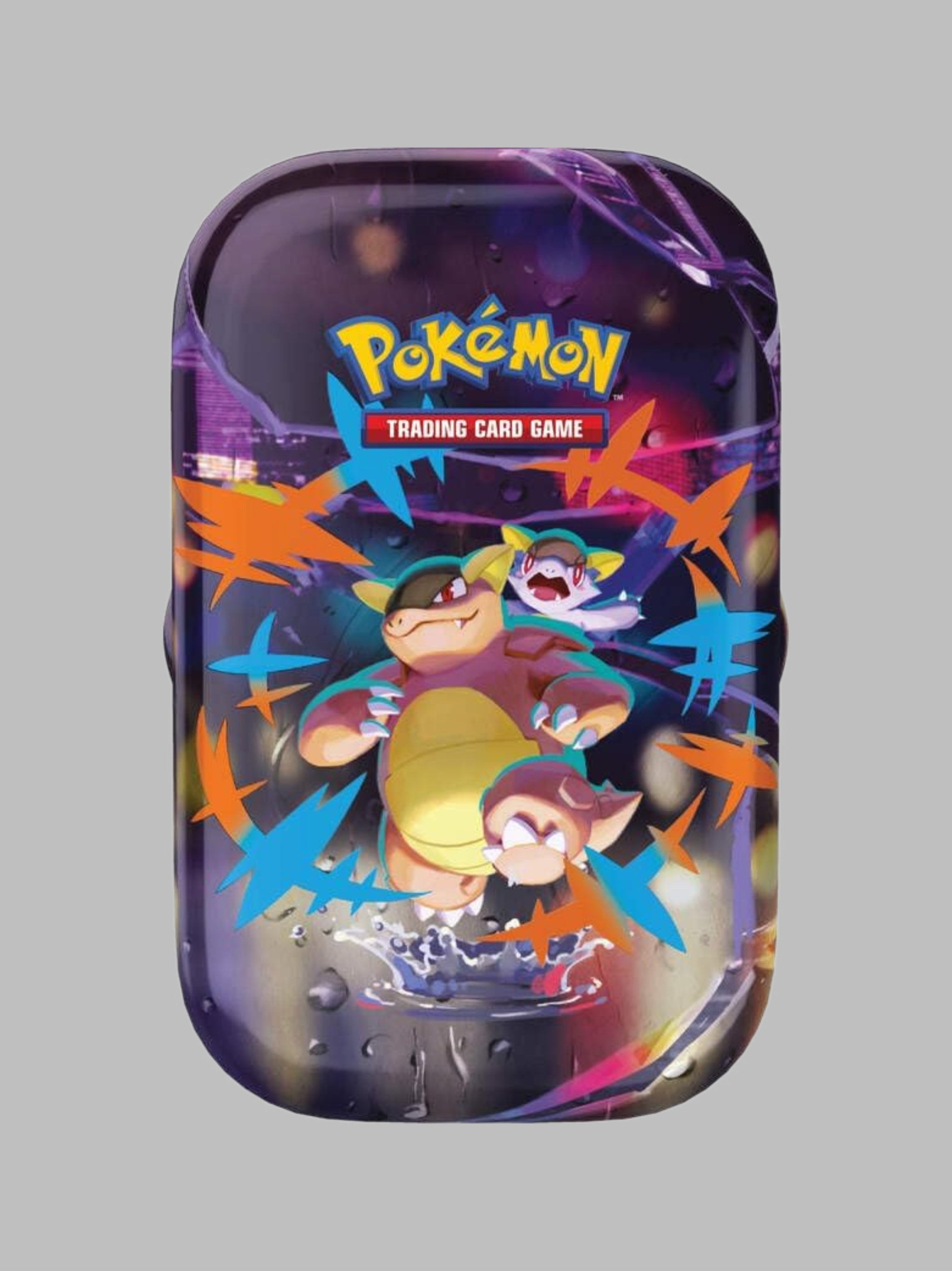 Pokémon-Sammelkartenspiel: Mini-Tin-Box Mega-Helden – Mega-Kangama (1 Sticker, 1 Bildkarte & 2 Boosterpacks)
