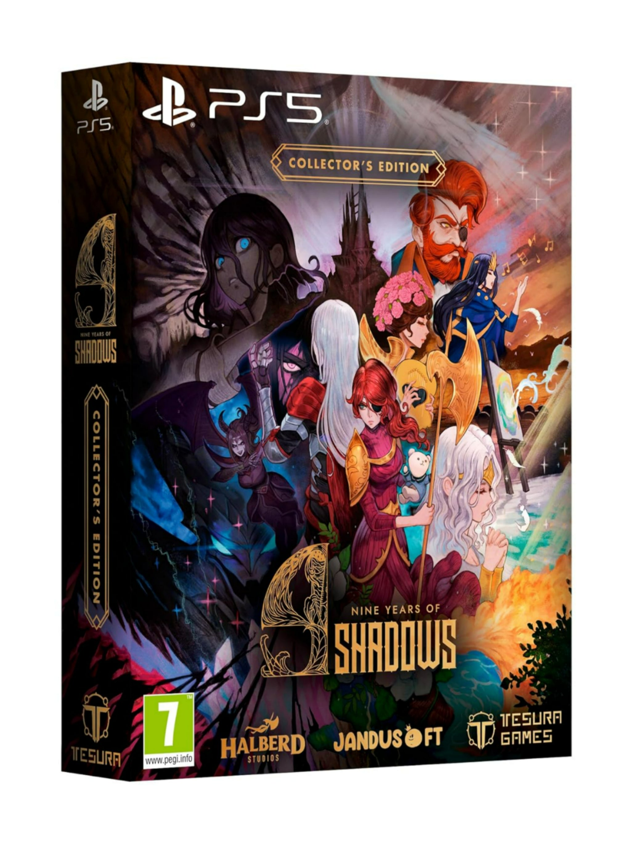 9 Years of Shadows Collector's Edition PEGI Version für PlayStation 5 – PS5 Pixel-Art-Metroidvania mit Europa, Licht, Schatten, Fantasy-Action, Erkundung und Sammler-Edition laut Artikelangabe