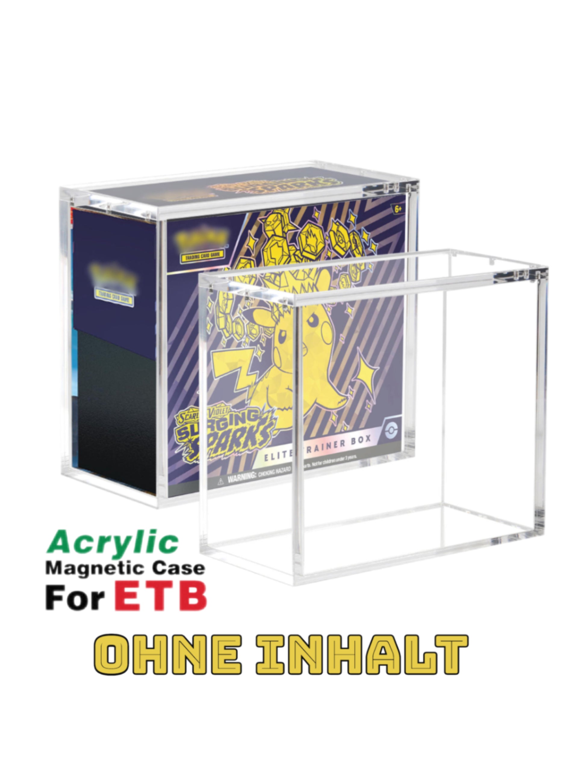 Premium Acrylgehäuse mit magnetischem Verschluss für Pokémon Elite & Top Trainer Boxen – transparentes Acryl Case zum Schutz und zur Präsentation von Pokémon TCG Boxen