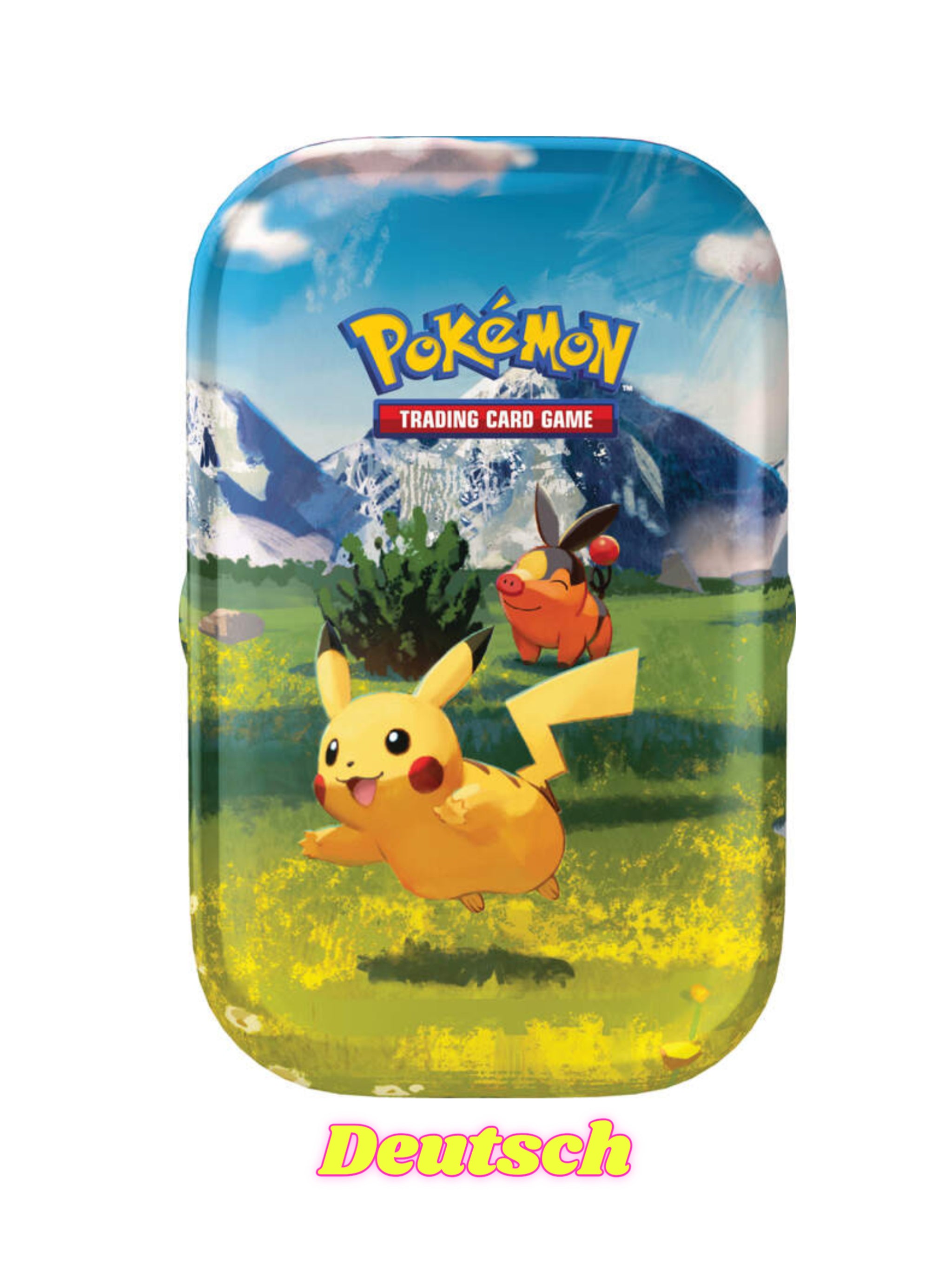 Mini-Tin-Box Mega-Entwicklung – Erhabene Helden: Pikachu  (1 Stickerbogen, 1 Pokémon-Bildkarte und 2 Boosterpacks)