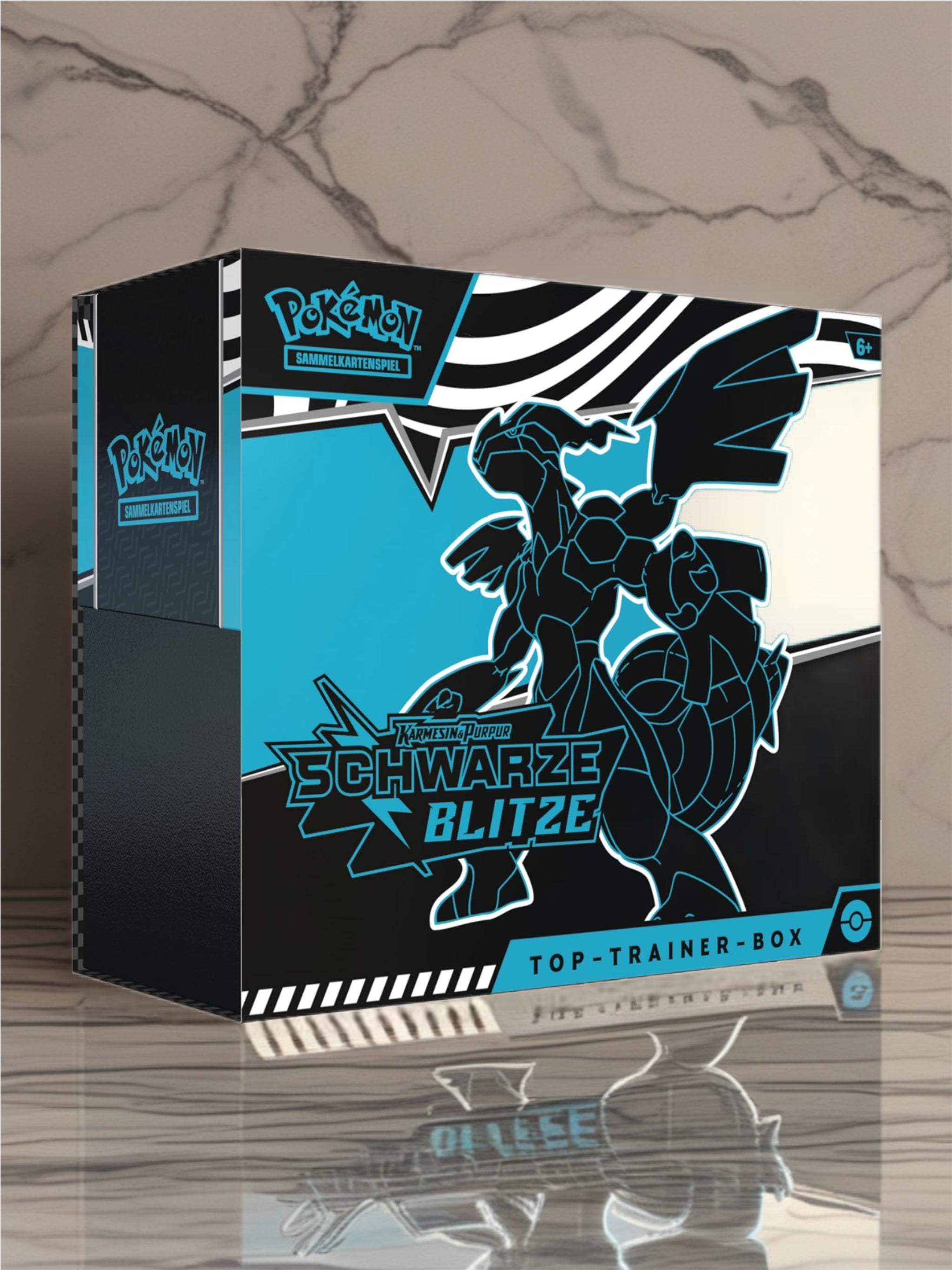 Pokémon:Top-Trainer-Box Karmesin & Purpur – Schwarze Blitze: Zekrom