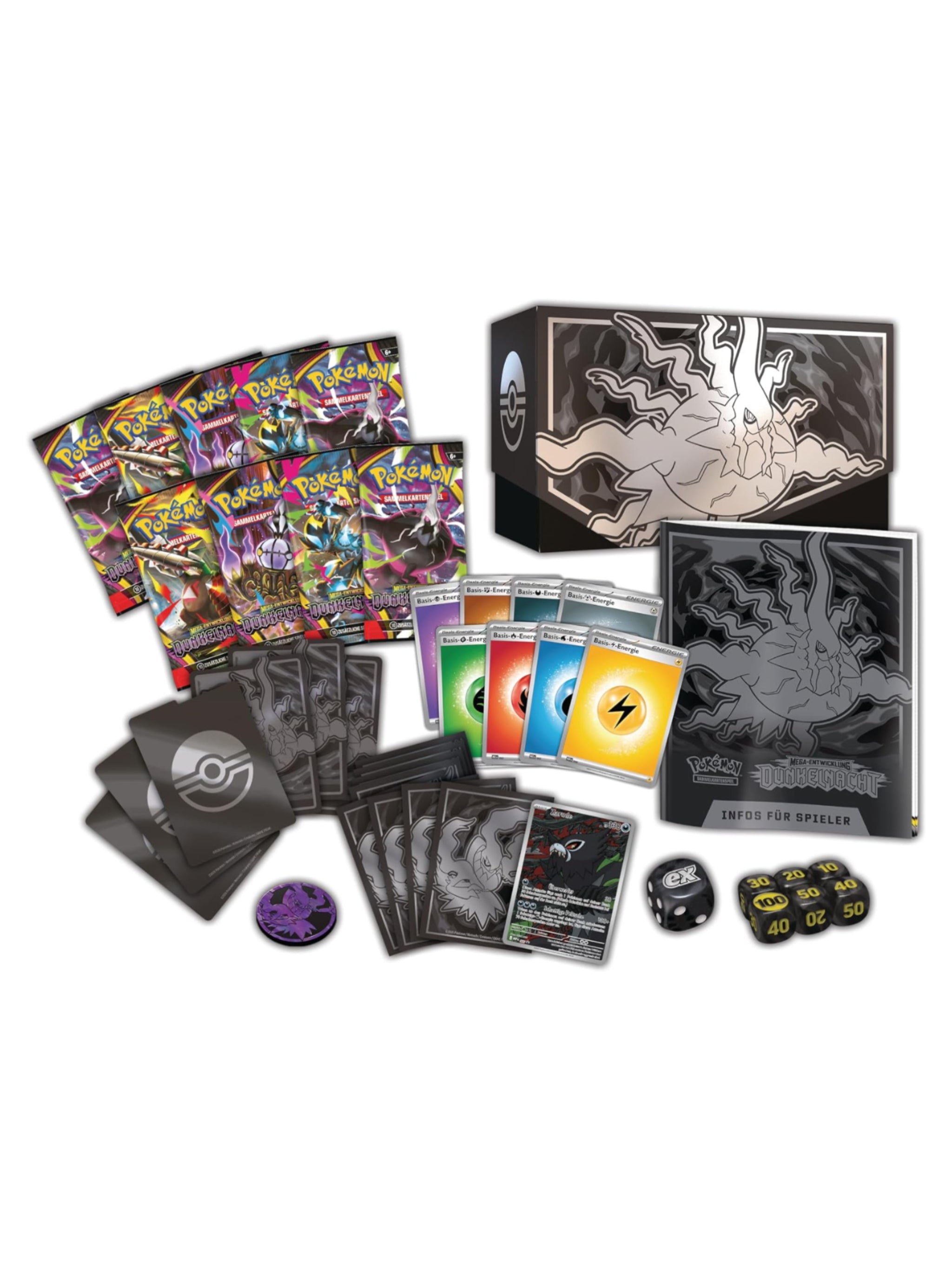 Pokémon Top-Trainer-Box PKM ME05 Dunkelnacht – Elite Trainer Box mit 9 Boosterpacks und holografischer Promokarte kaufen