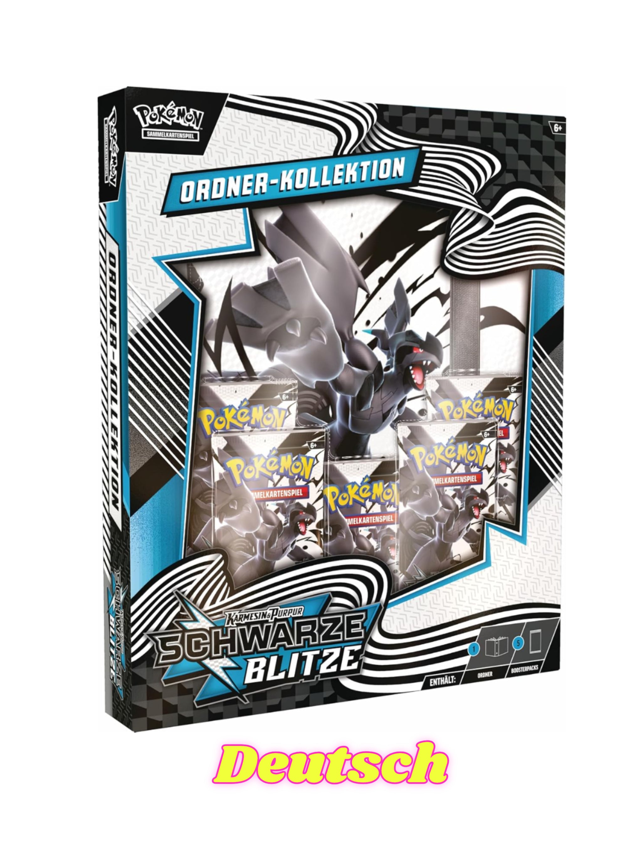 Pokémon-Sammelkartenspiel: Ordner-Kollektion Karmesin & Purpur – Schwarze Blitze (Zekrom-Ordner & 5 Boosterpacks)