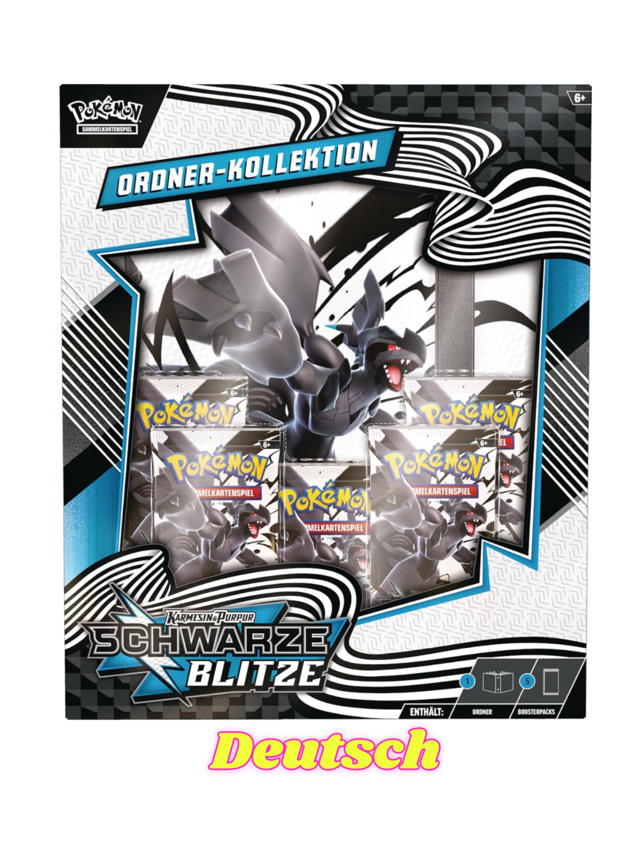 Pokémon-Sammelkartenspiel: Ordner-Kollektion Karmesin & Purpur – Schwarze Blitze (Zekrom-Ordner & 5 Boosterpacks)