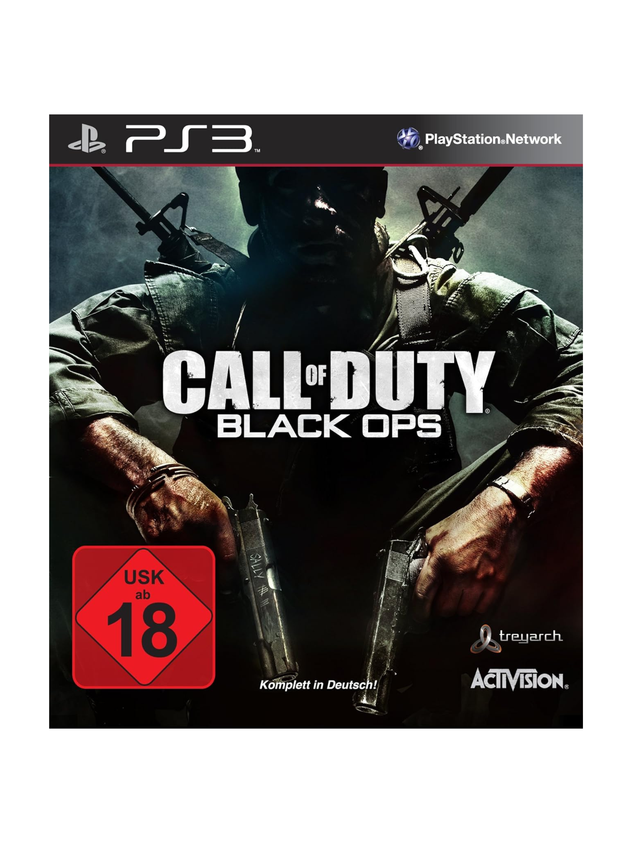 „Call of Duty: Black Ops für PS3 zeigt einen realistischen Ego-Shooter mit Kampagnenmissionen im Kalten Krieg, taktischen Gefechten, Waffen-Action und Multiplayer-Schlachten.“