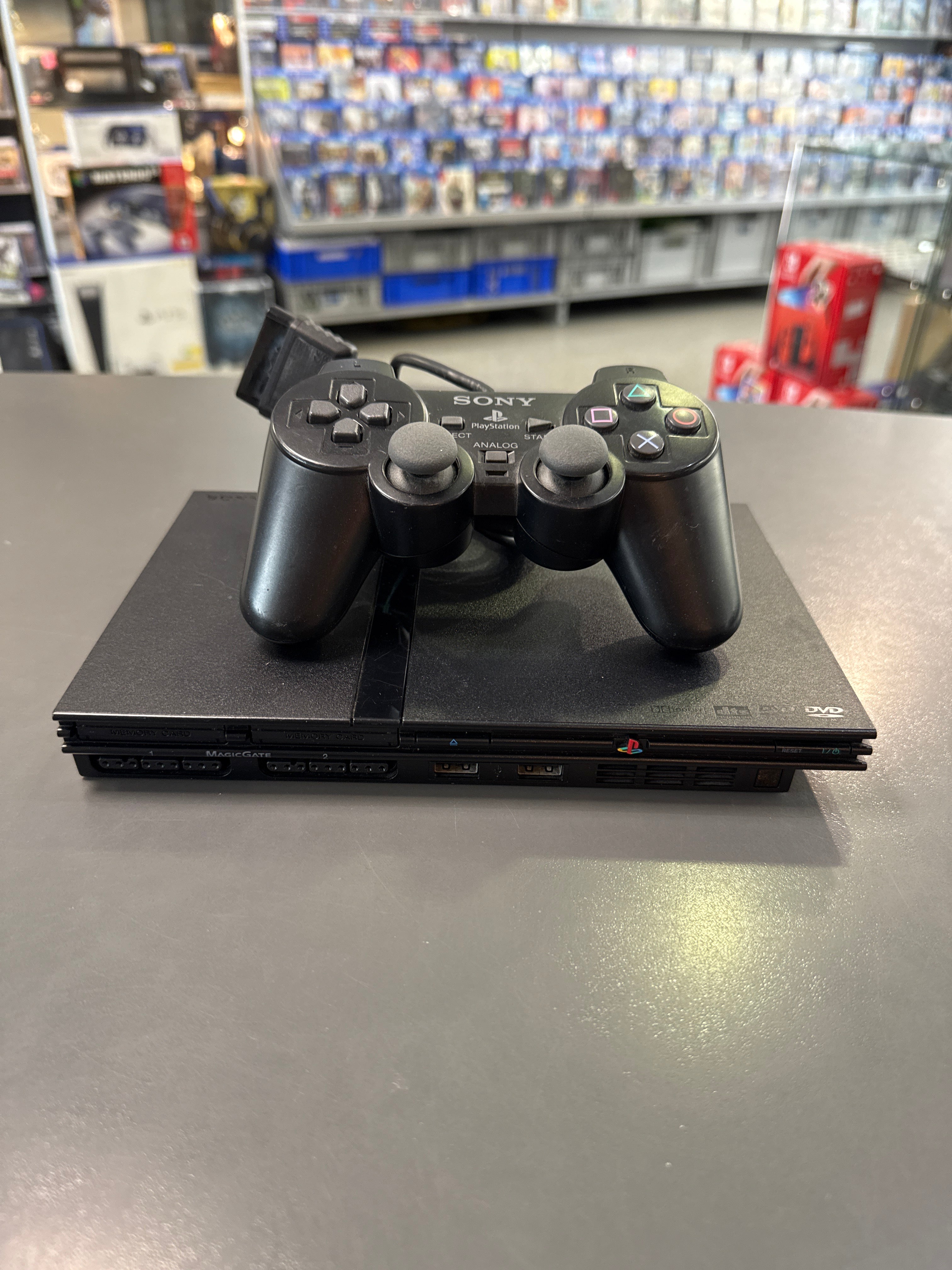 PlayStation 2 - PS2 Konsole Slim, black (inkl. Dual Shock Controller) im Karton*gebraucht