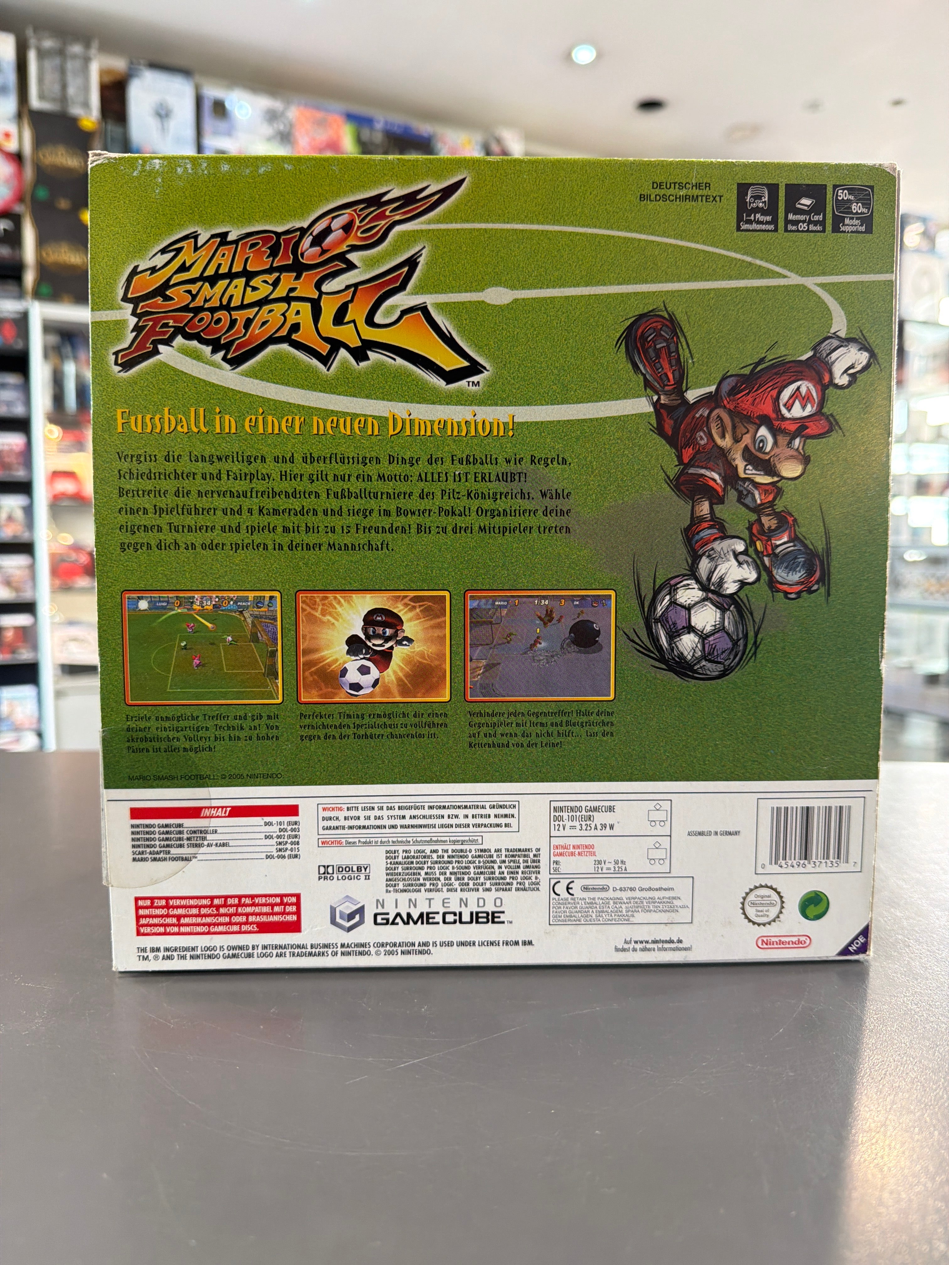 Nintendo Gamecube Konsole : Mario Smash Football Pak-OVP | Pearl White Console *gebraucht