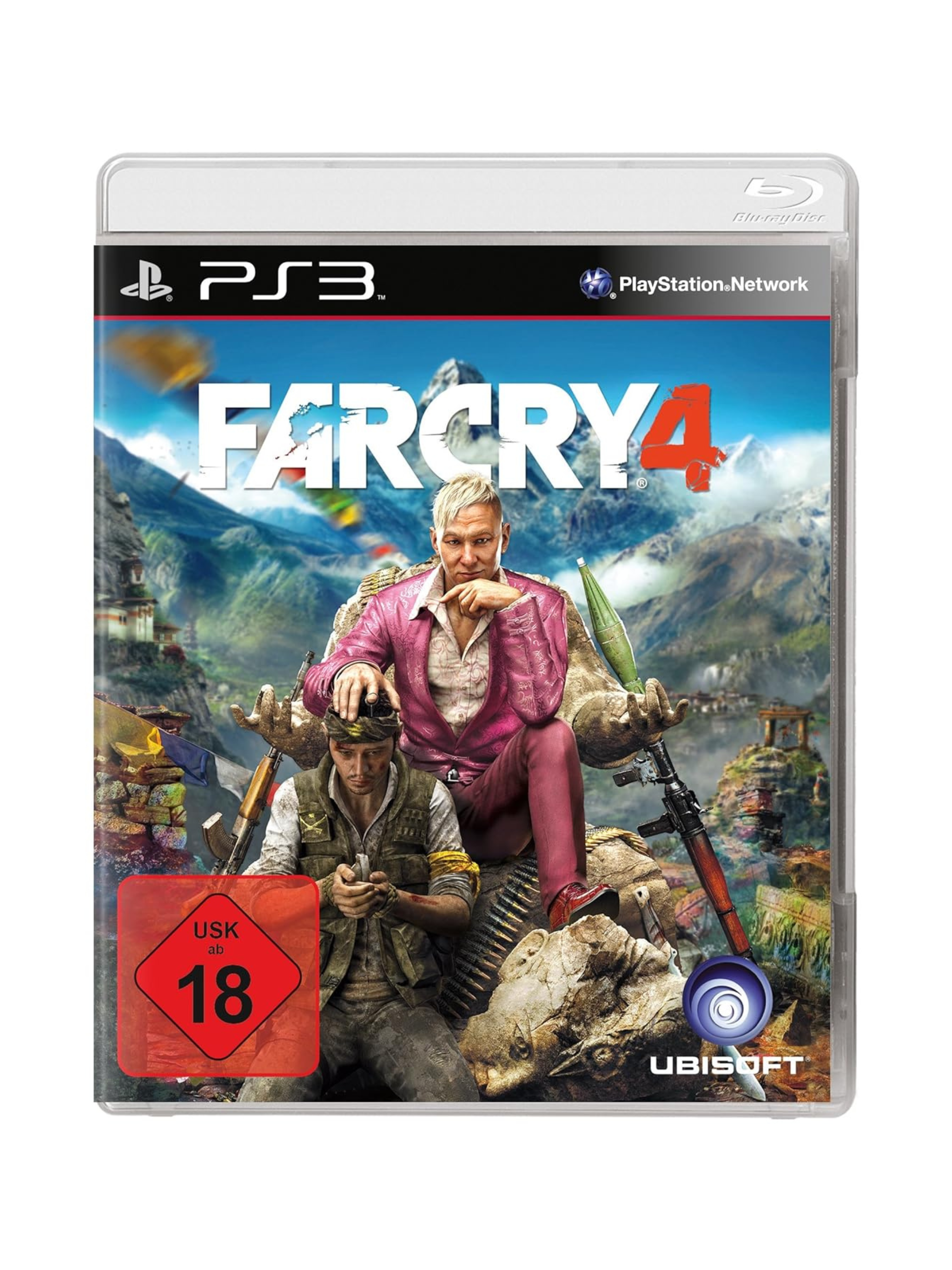 „Far Cry 4 für PS3 zeigt einen Open-World-Ego-Shooter mit riesiger Spielwelt im Himalaya, Fahrzeugen, Waffen, Missionen und intensiven Gefechten gegen feindliche Gruppen.“