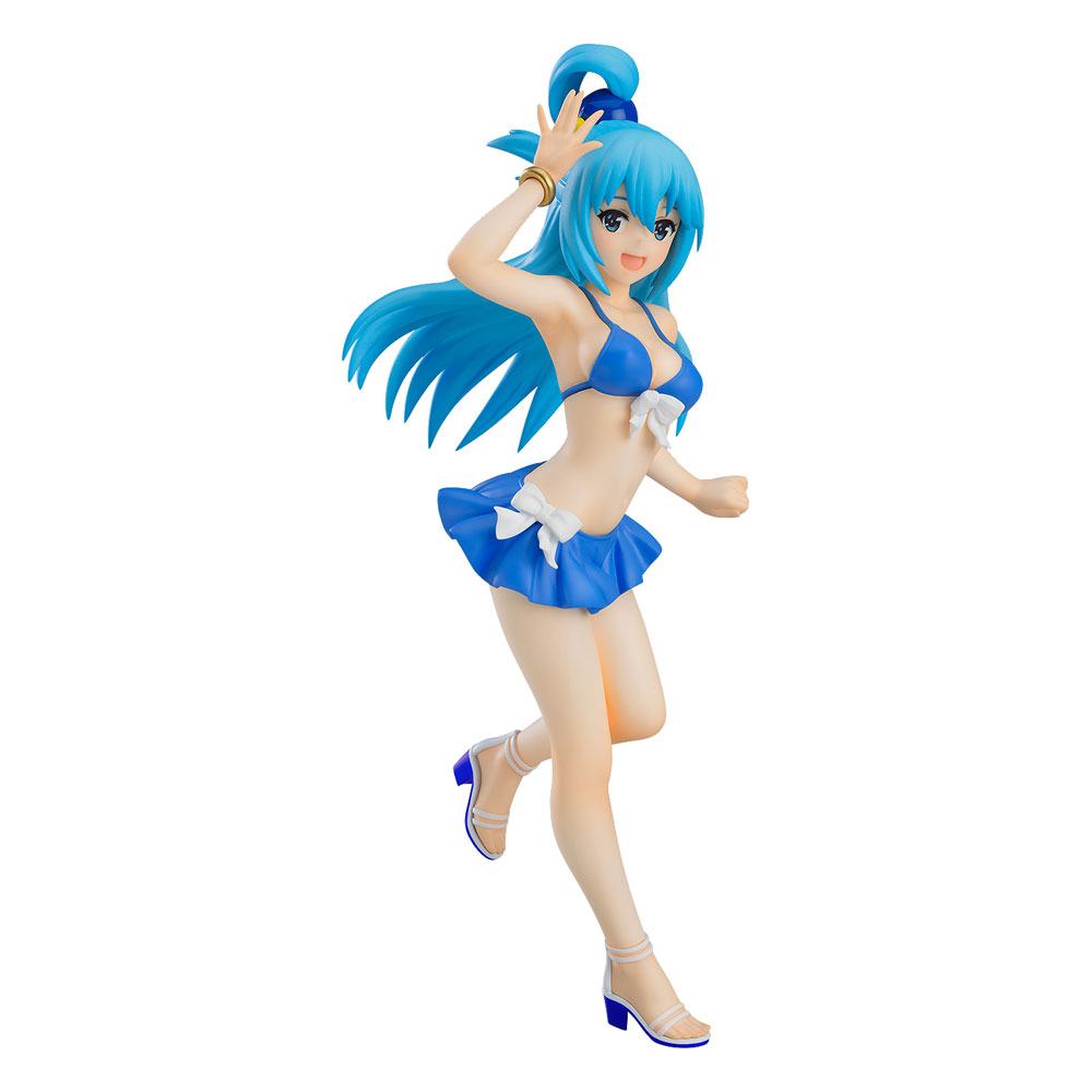 KonoSuba Pop Up Parade PVC Statue Aqua Swimsuit Ver. 18 cm – detailreiche Anime Sammelfigur mit Aqua, Badeoutfit, PVC-Design und Sammlerwert für KonoSuba-Fans