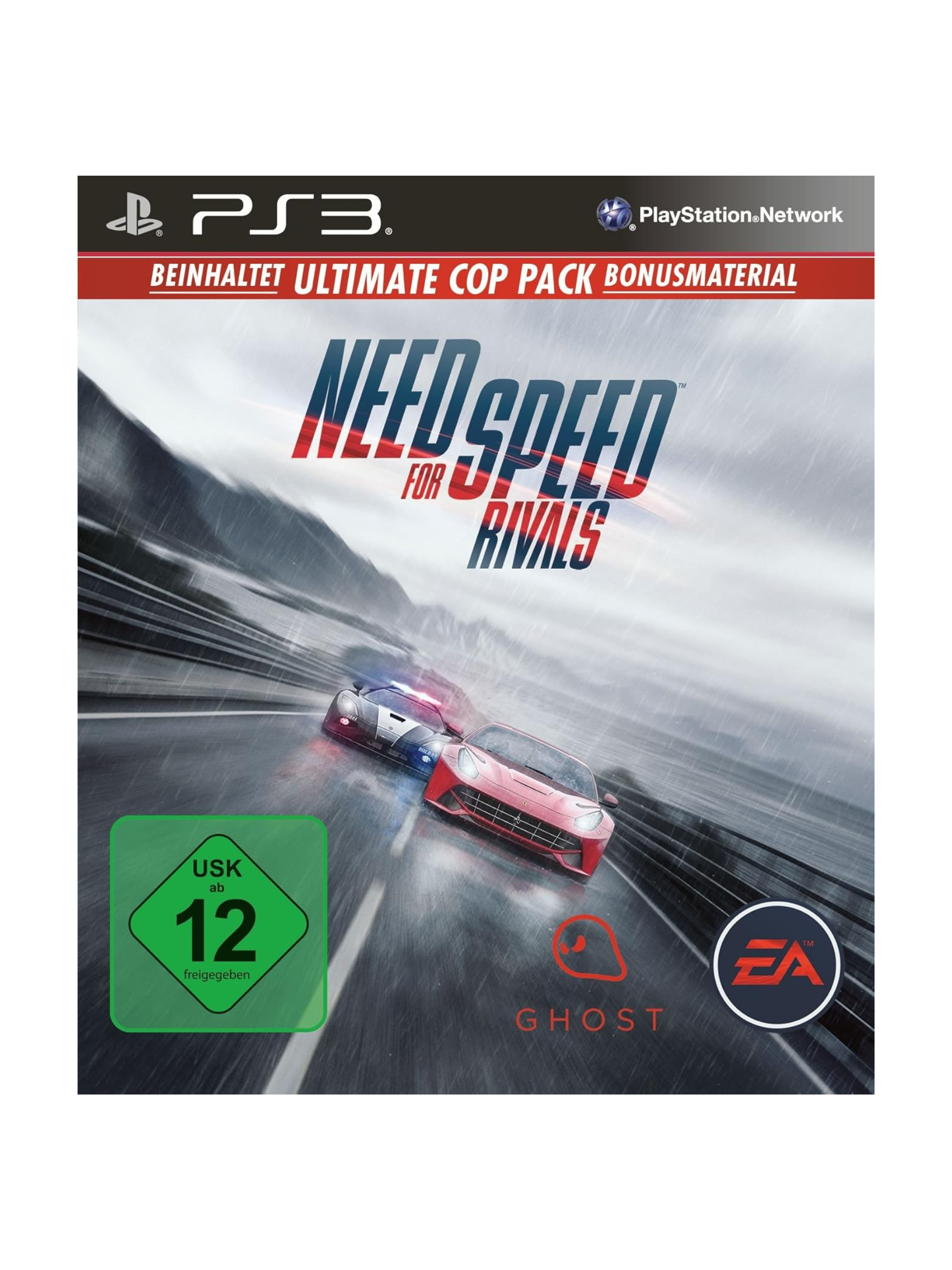 „Need for Speed: Rivals für PS3 zeigt ein Open-World-Rennspiel mit intensiven Polizei-Verfolgungen, dynamischen Straßenrennen, realistischen Fahrzeugen und Multiplayer-Gameplay in einer offenen Welt.“
