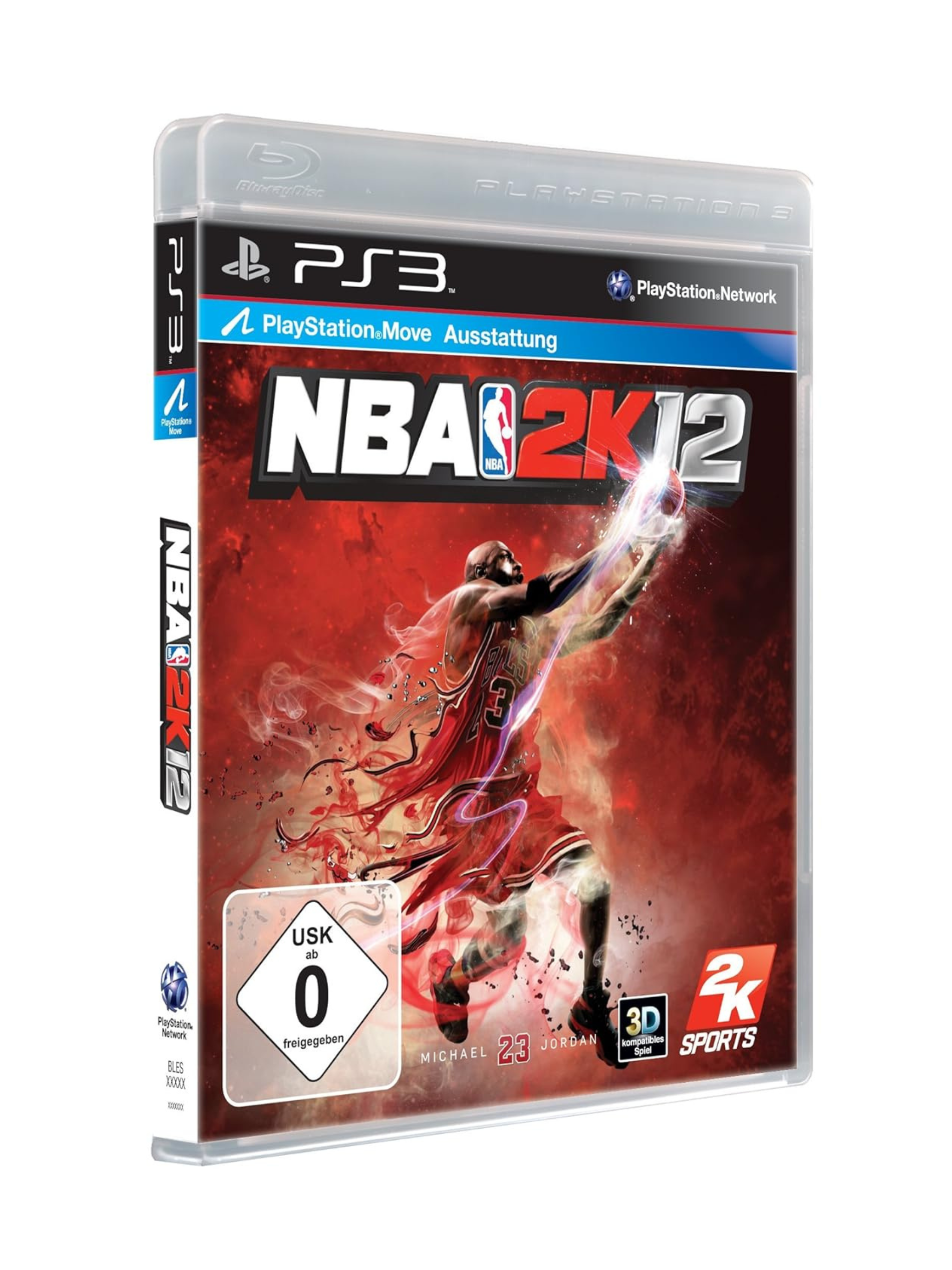 „NBA 2K12 PlayStation 3 Cover Art mit NBA Action Szene“