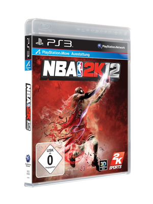 „NBA 2K12 PlayStation 3 Cover Art mit NBA Action Szene“