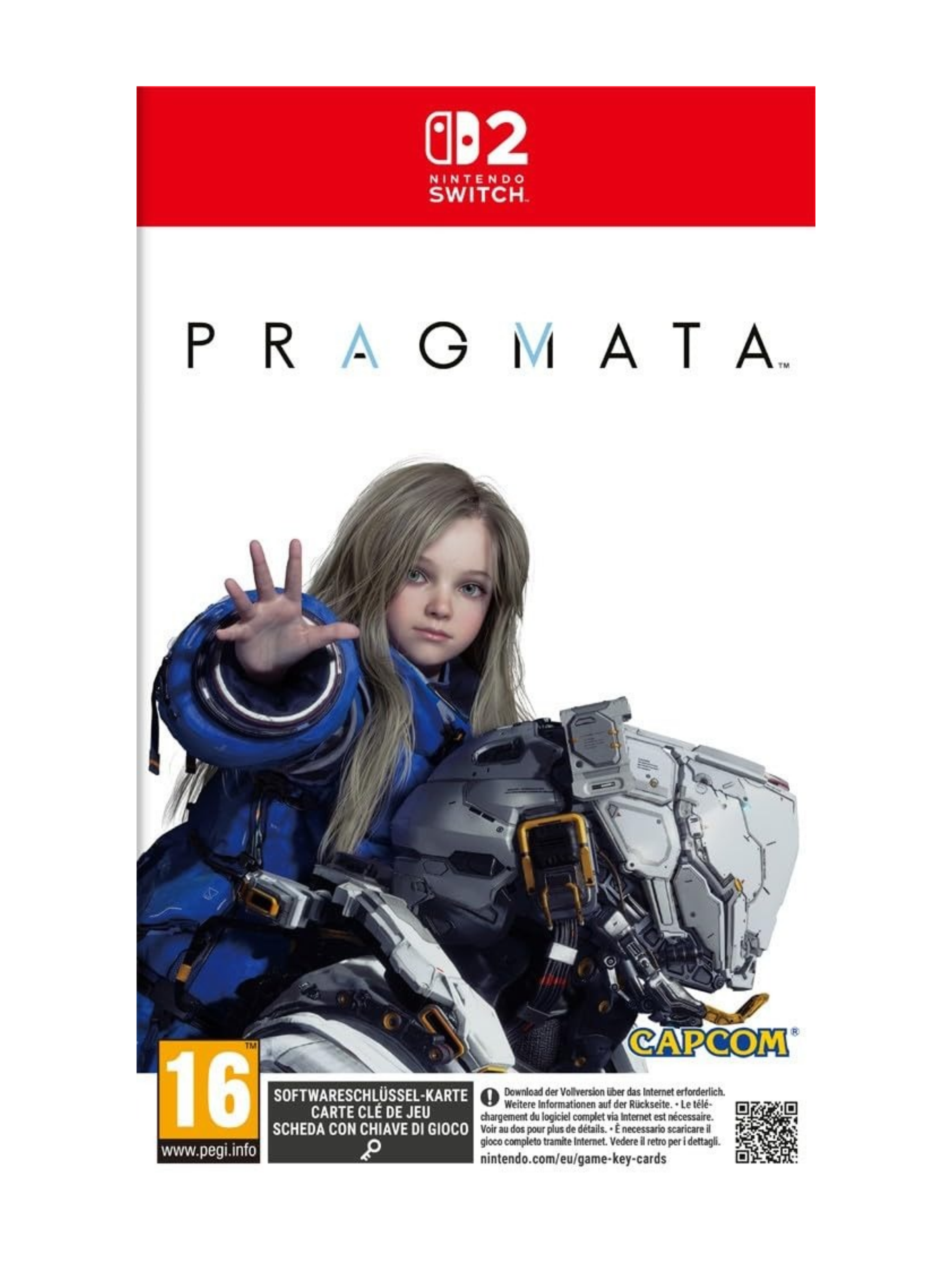 PRAGMATA für Nintendo Switch 2 gebraucht – Sci-Fi-Action-Adventure von Capcom mit Hugh und Diana, Software-Schlüssel-Karte.