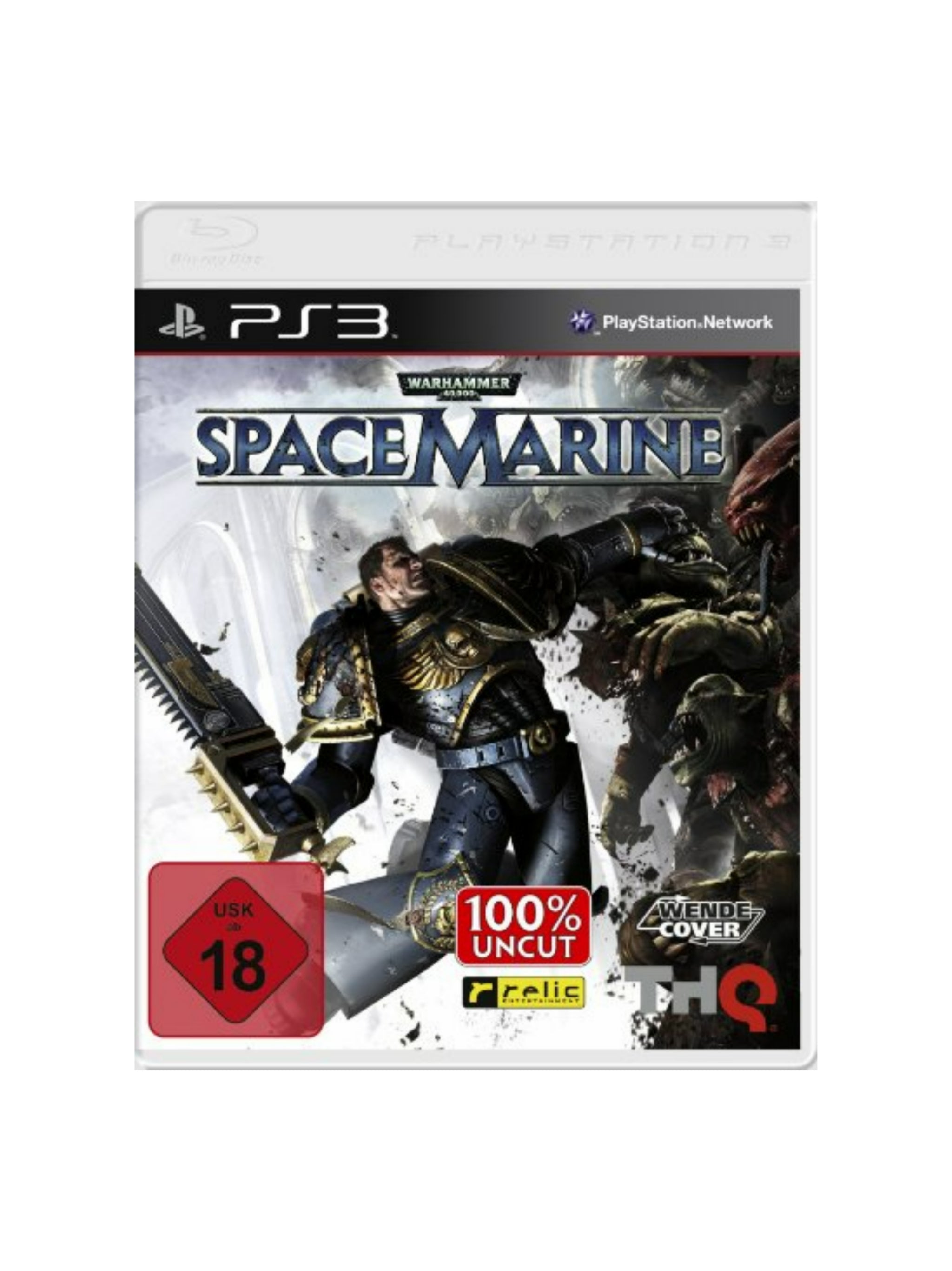 Warhammer 40,000 Space Marine für PlayStation 3 PS3 gebraucht mit Originalverpackung und Spiel-Blu-ray.
