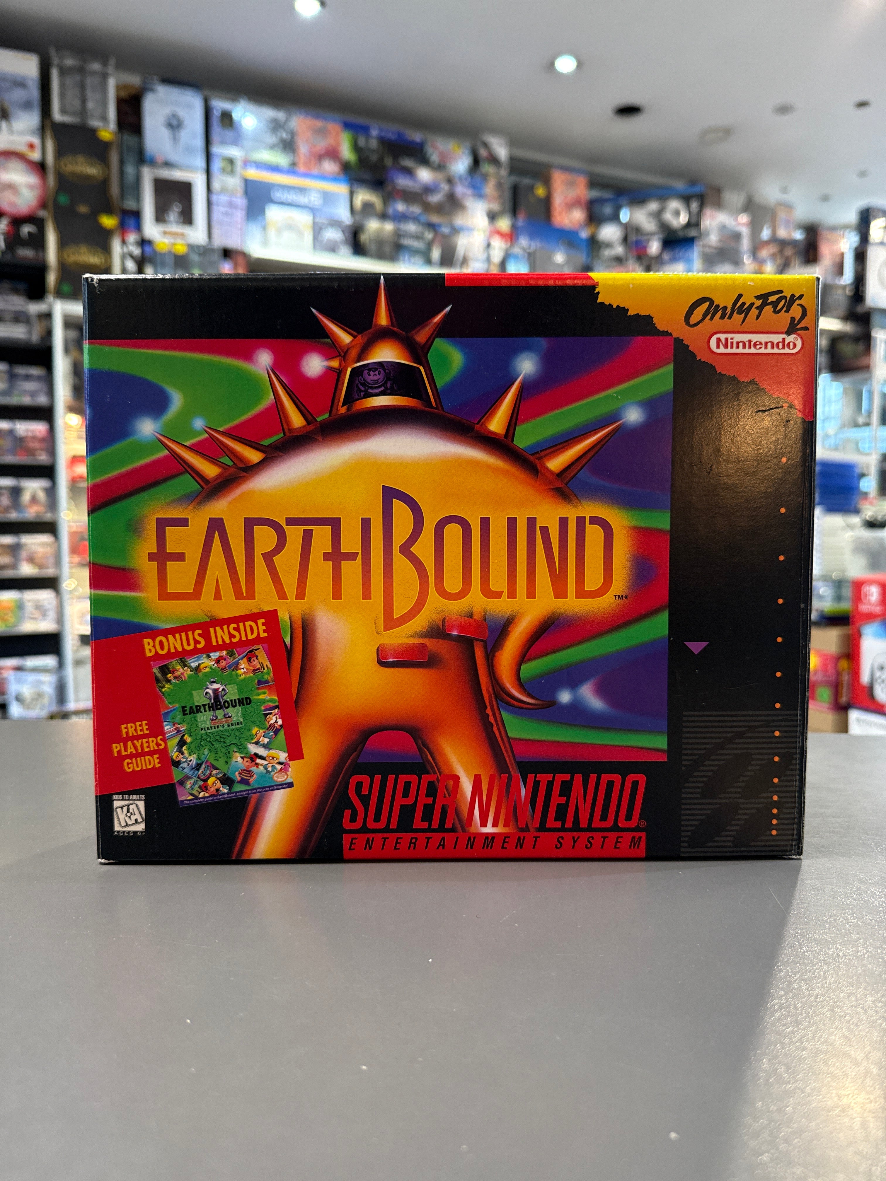 EarthBound SNES USA Box sehr guter Zustand mit Cartridge und Anleitung Retro RPG Sammler