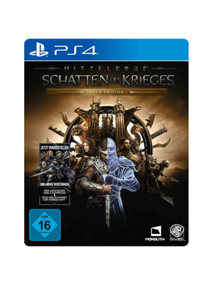 Mittelerde Schatten des Krieges Gold Edition für PlayStation 4 PS4 mit Originalverpackung und Spiel-Blu-ray in gebrauchtem Zustand.