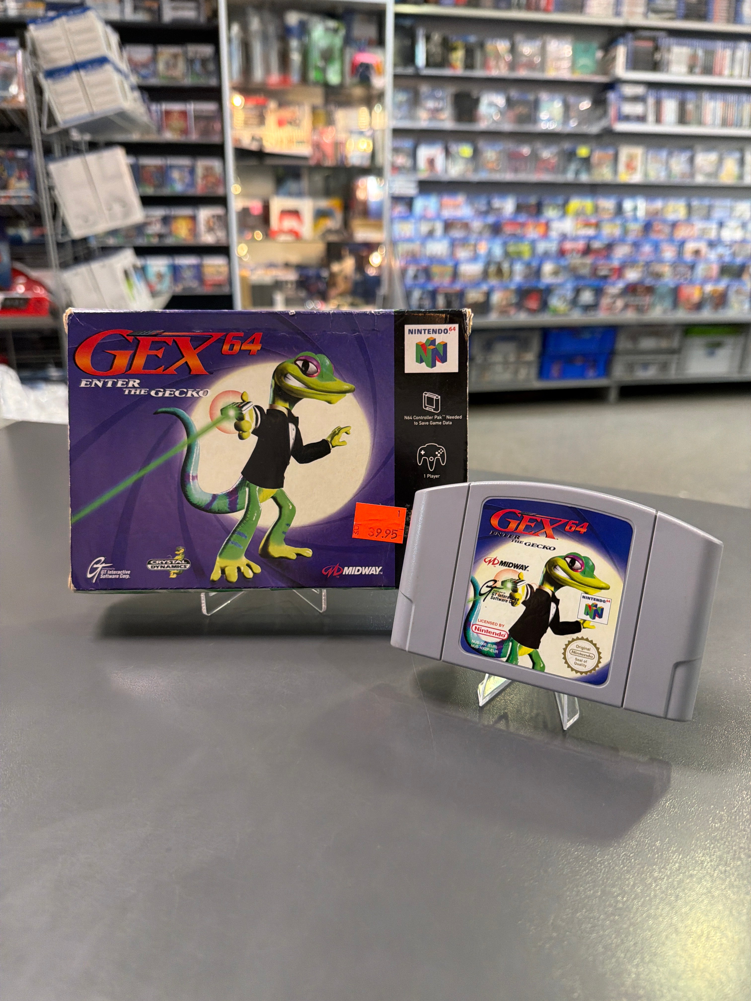 Gebrauchtes Nintendo 64 Spiel Gex 64 Enter the Gecko komplett mit Originalverpackung und Anleitung, geprüft und funktionsfähig