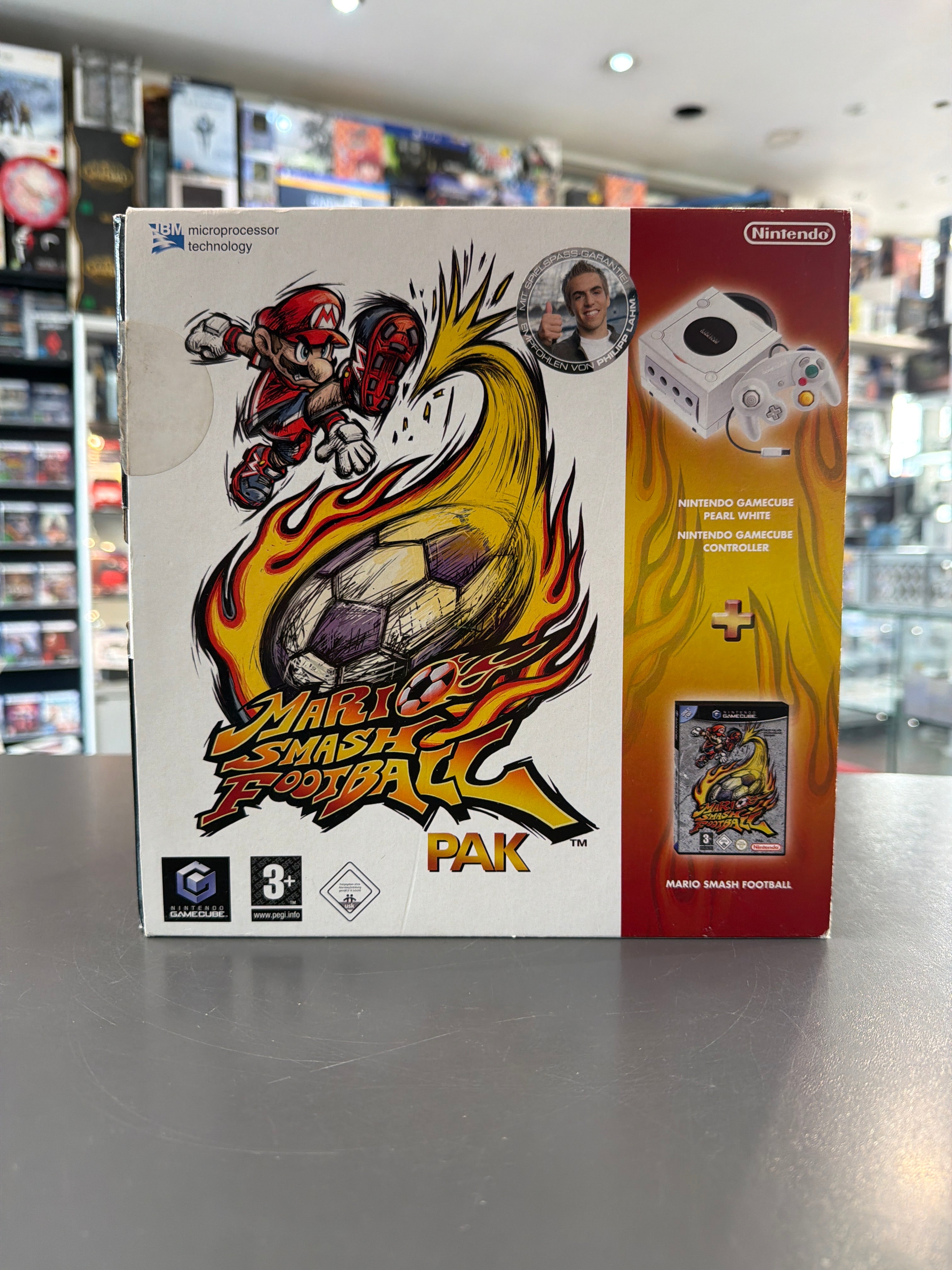 Nintendo GameCube Mario Smash Football Pak Pearl White Konsole mit OVP gebraucht