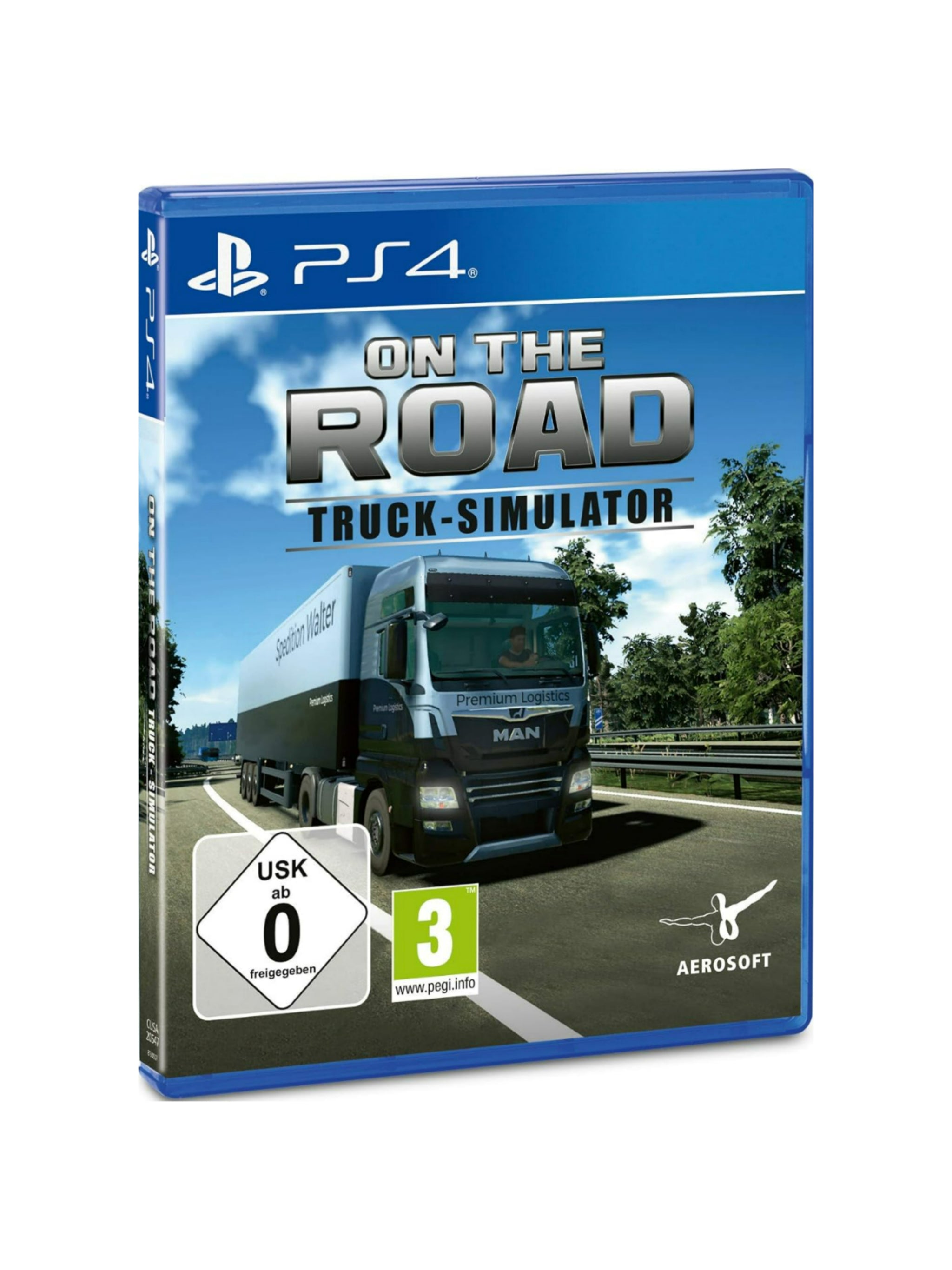 On The Road Truck Simulator für PlayStation 4 PS4 mit Originalverpackung und Spiel-Blu-ray in gebrauchtem Zustand.