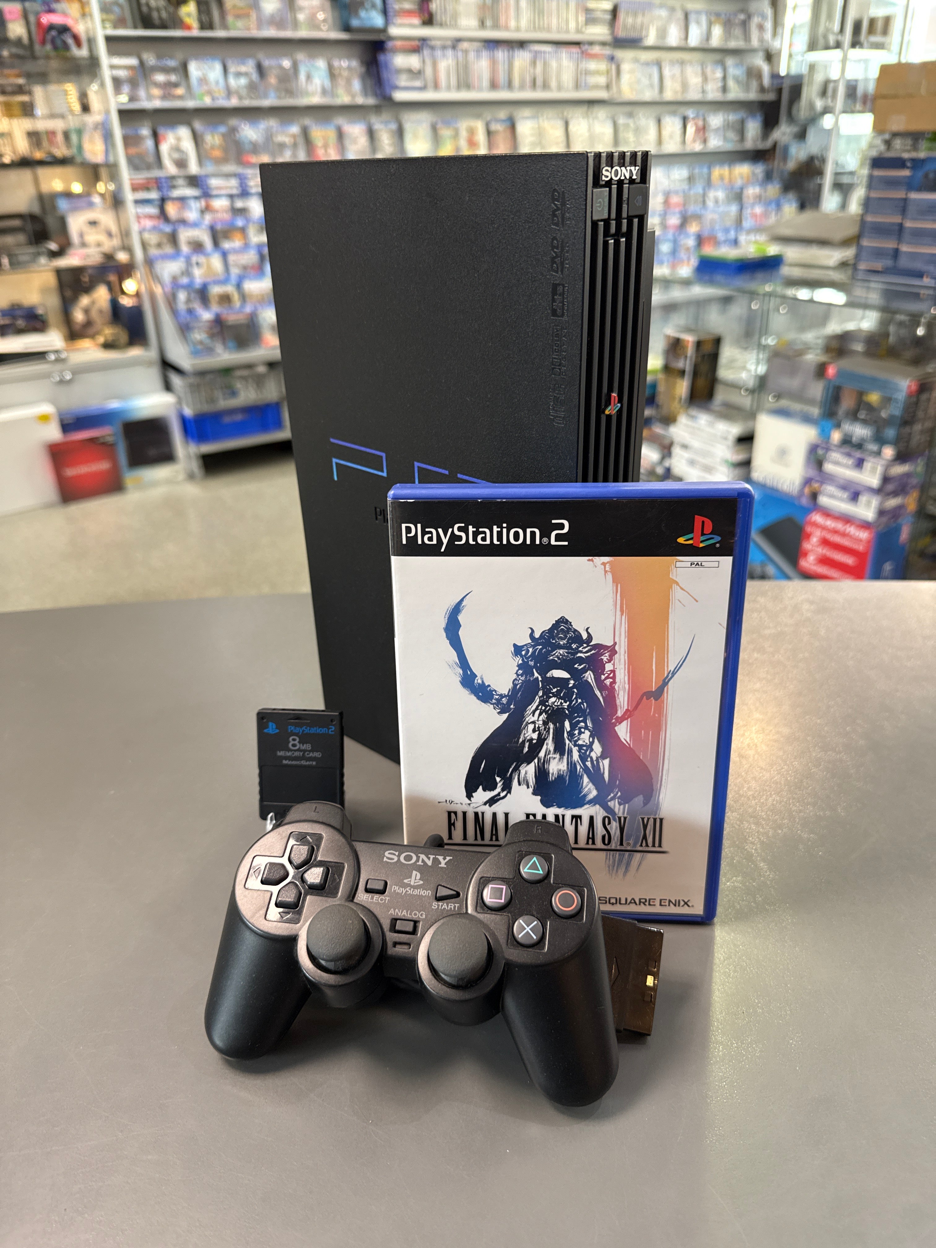 PlayStation 2 Konsole schwarz Bundle Spiel Memory Card gebraucht