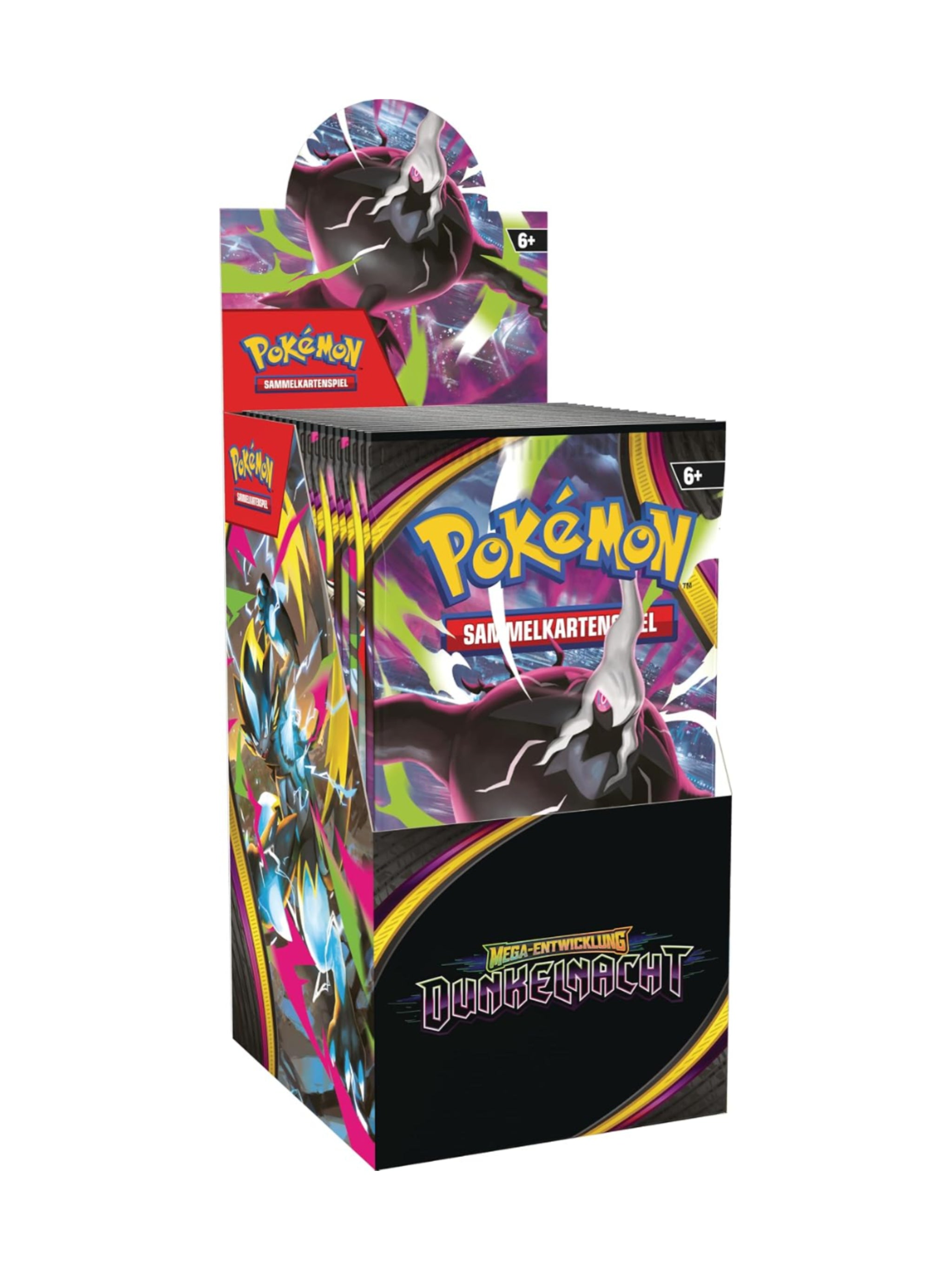 Pokémon Mega-Entwicklung Dunkelnacht Display mit 18 Boosterpacks der Erweiterung PKM ME05 in deutscher Sprache