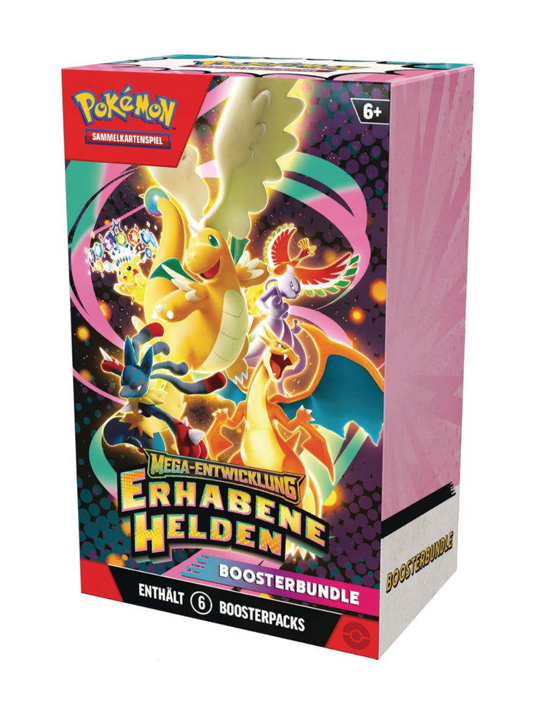 Pokémon Sammelkartenspiel Mega-Entwicklung Erhabene Helden Boosterbundle mit 6 Boosterpacks neu.