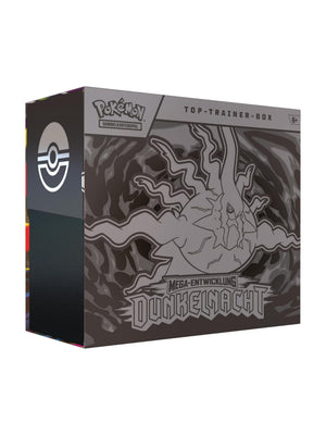 Pokémon Top-Trainer-Box PKM ME05 Dunkelnacht – Elite Trainer Box mit 9 Boosterpacks und holografischer Promokarte