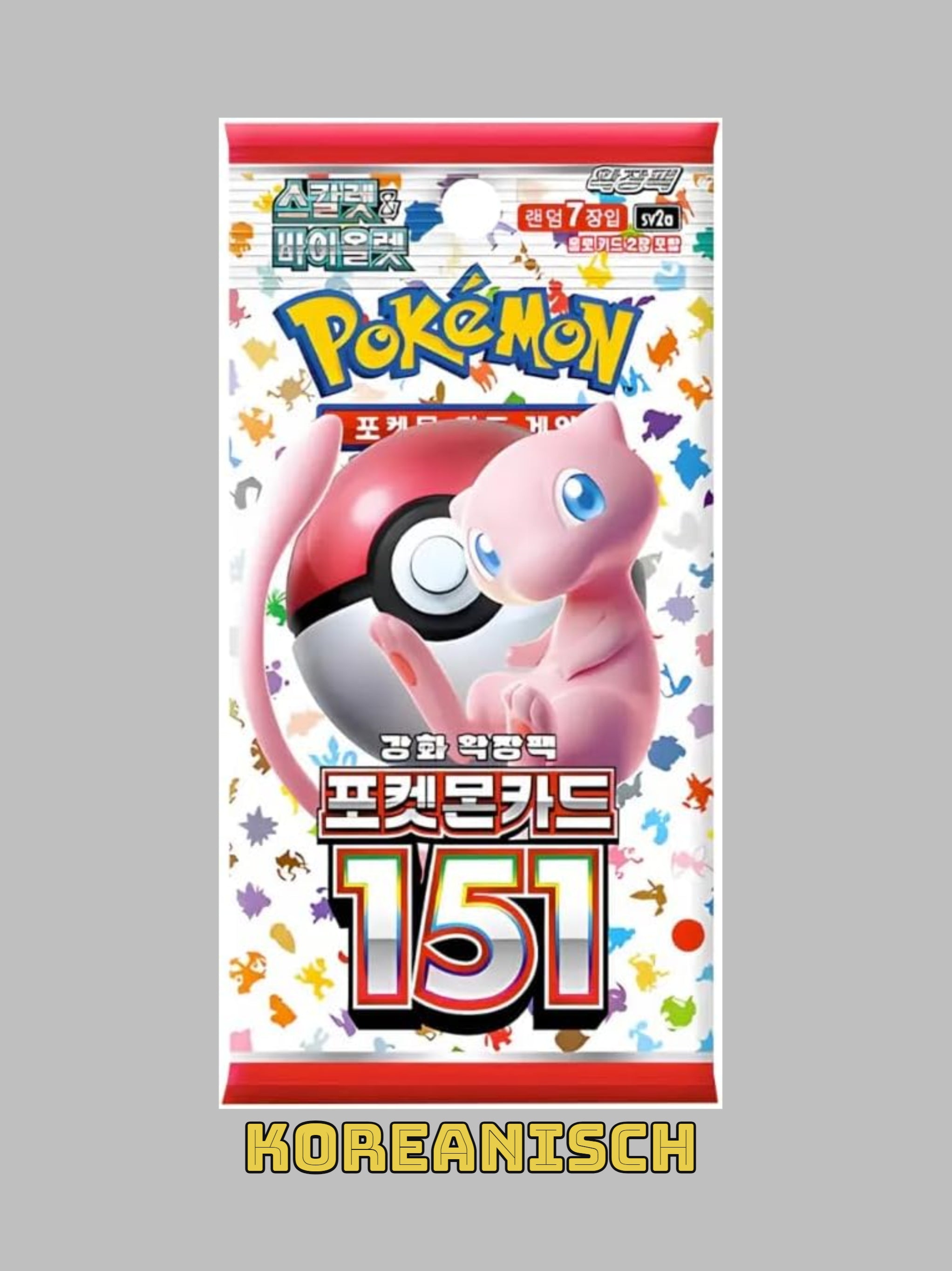 Pokemon 151 Korean Booster Pack 7 Karten Scarlet Violet Serie ungeöffnet Sammelkarten