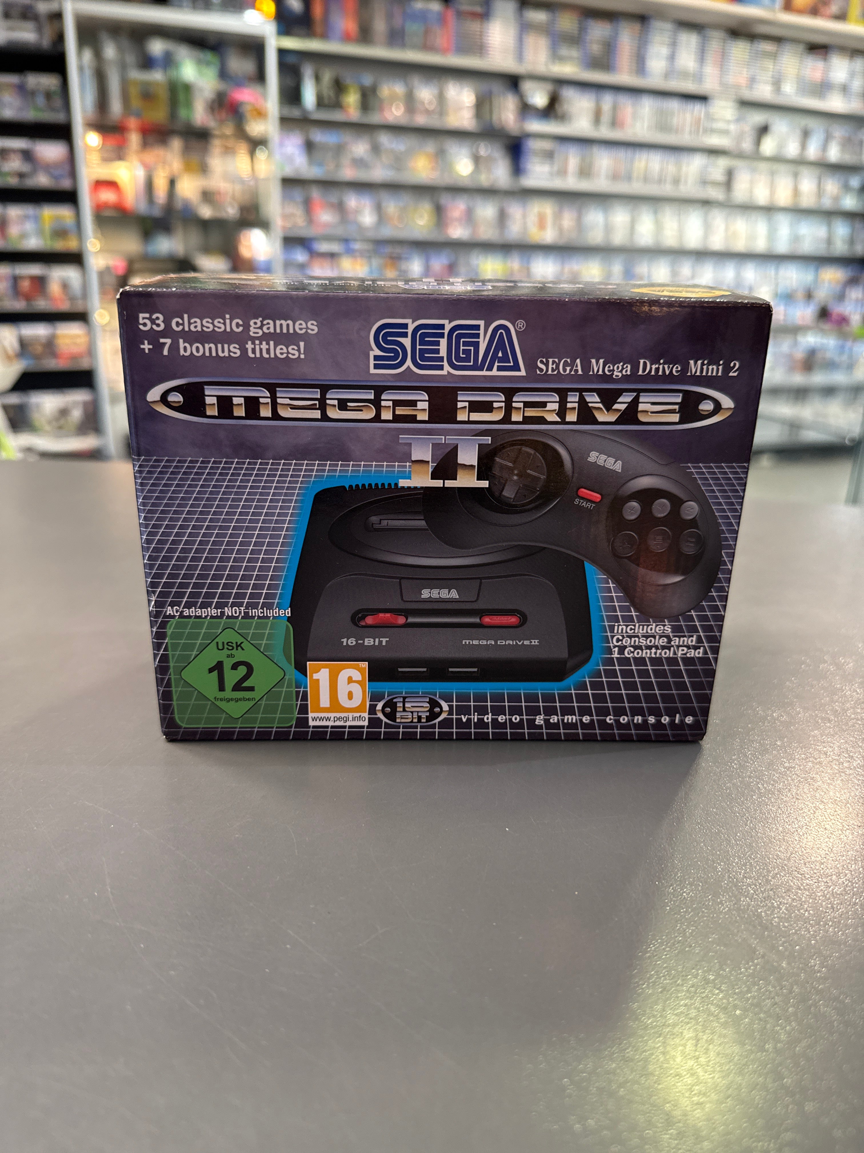 SEGA Mega Drive Mini 2 in Originalverpackung mit Controller und 60 vorinstallierten Retro-Spielen