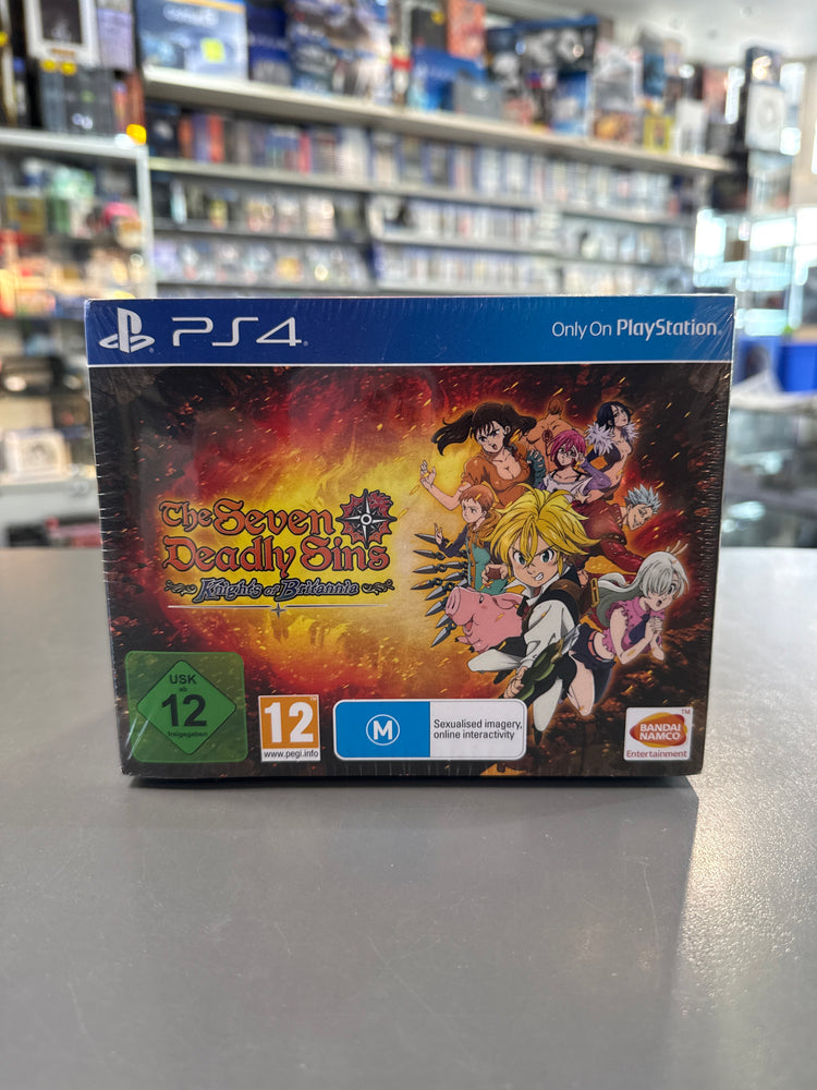 The Seven Deadly Sins: Knights of Britannia Collector’s Edition für PlayStation 4 mit Anime-Artwork der Charaktere Meliodas und Elizabeth.